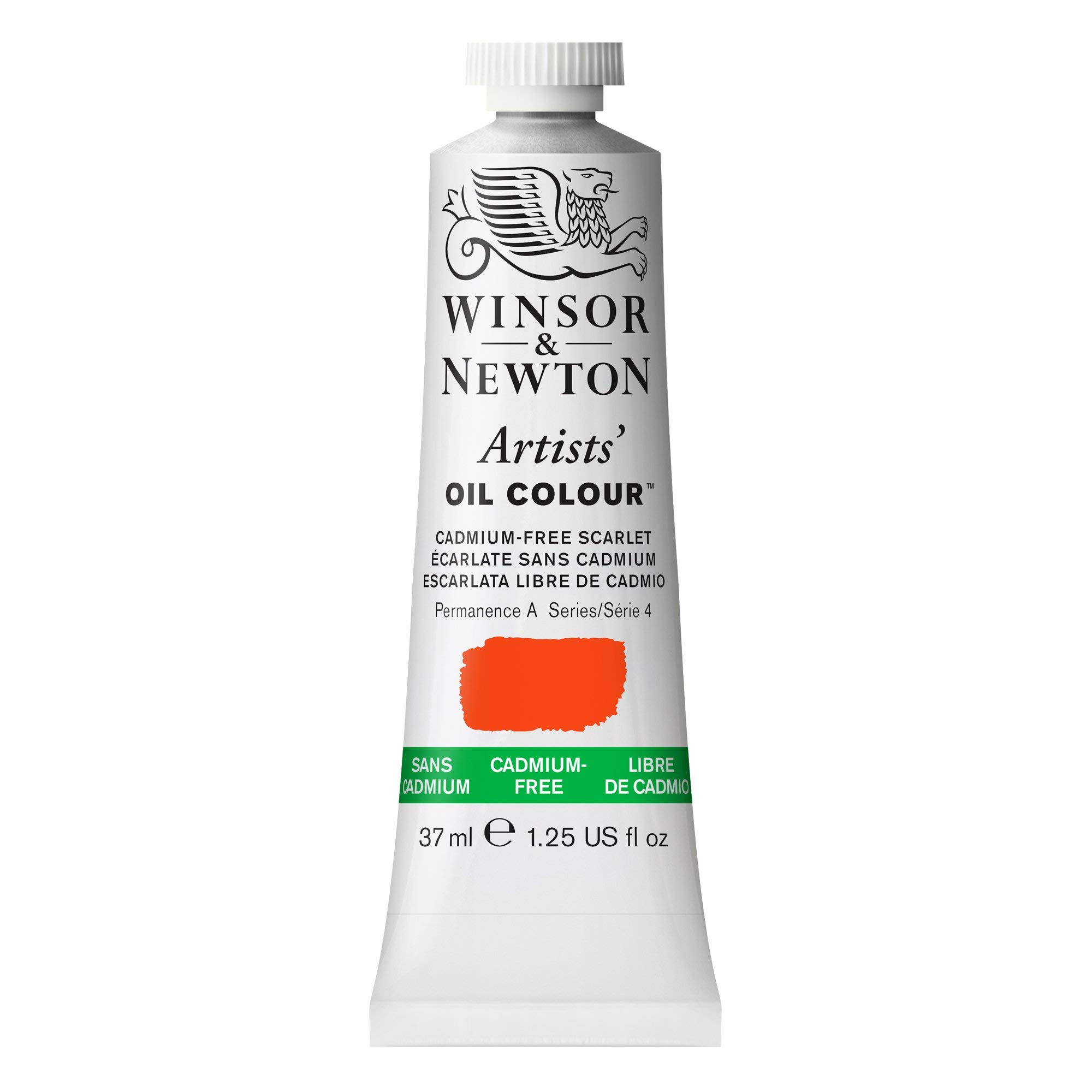Winsor & Newton Artist Oil Paint, Cadmium Scarlet red, 37ml