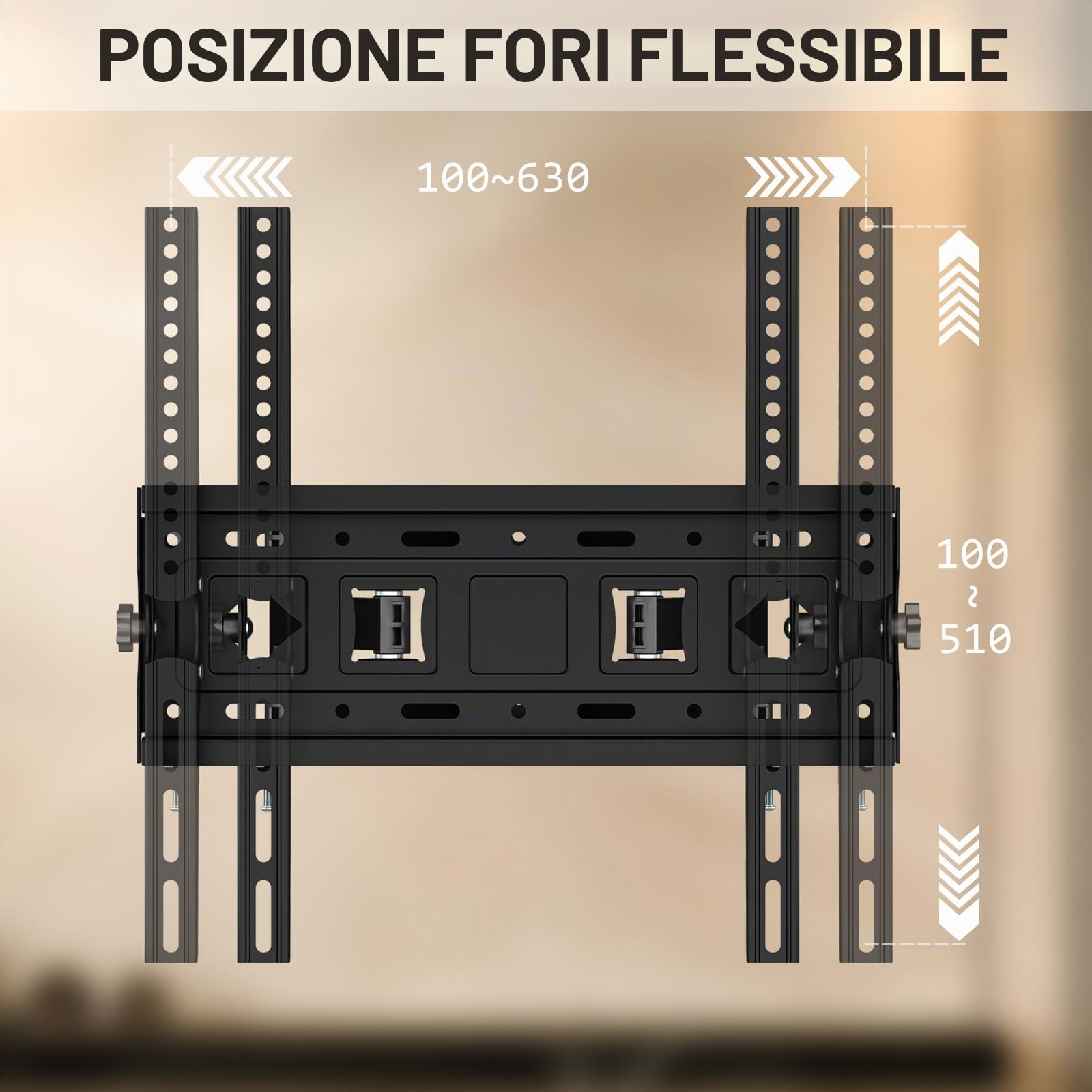 Muchen Supporto TV A Parete Inclinabile Supporto TV Inclinabile Per Monitor TV Piatto E Curvo Da 26-55 Pollici Fino A 30 kg Max.VESA 400x400mm