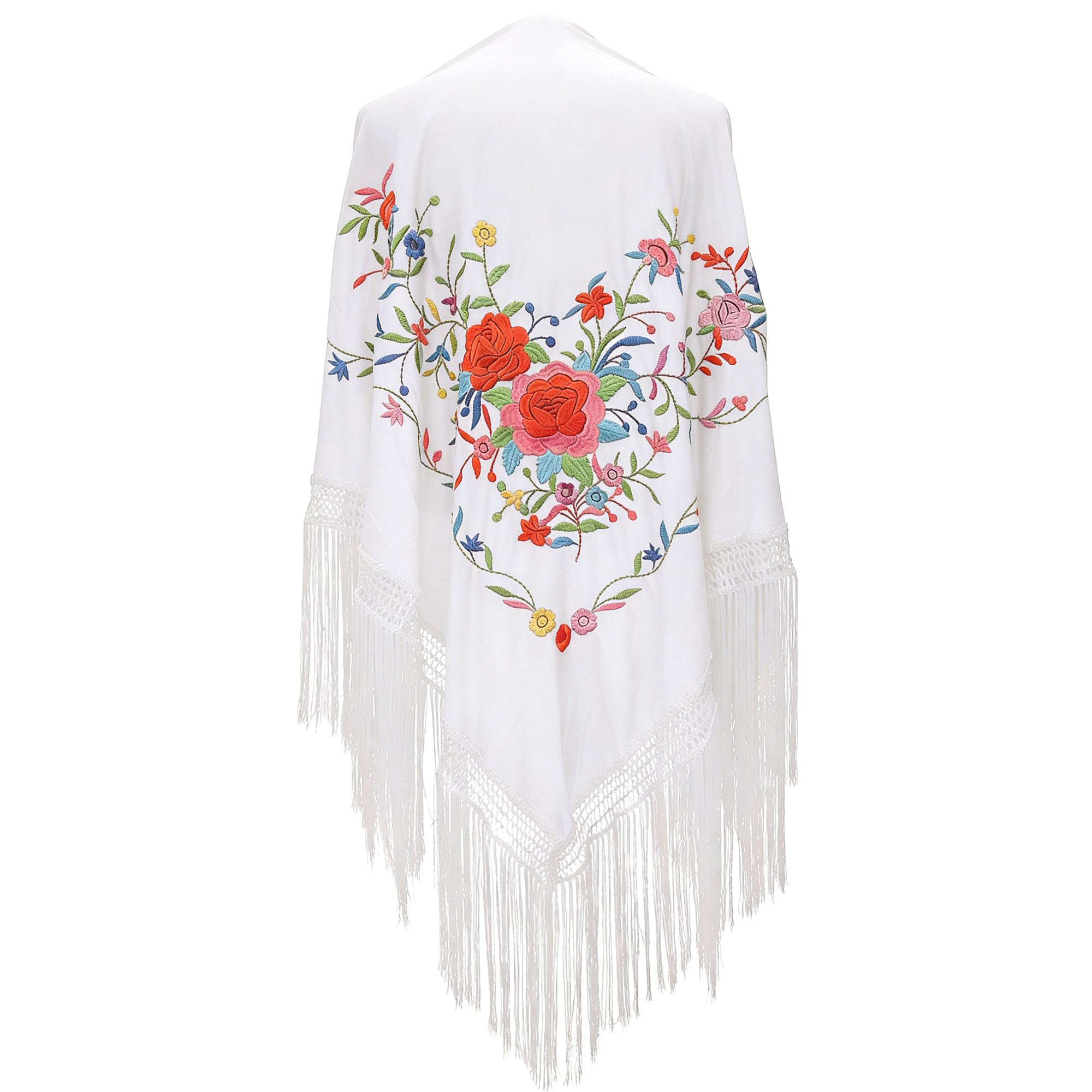 Wildarms Mantón de Sevillana Bordado con Flecos para Flamenco Feria Disfraz Baile Tradicional Mujer — view 22