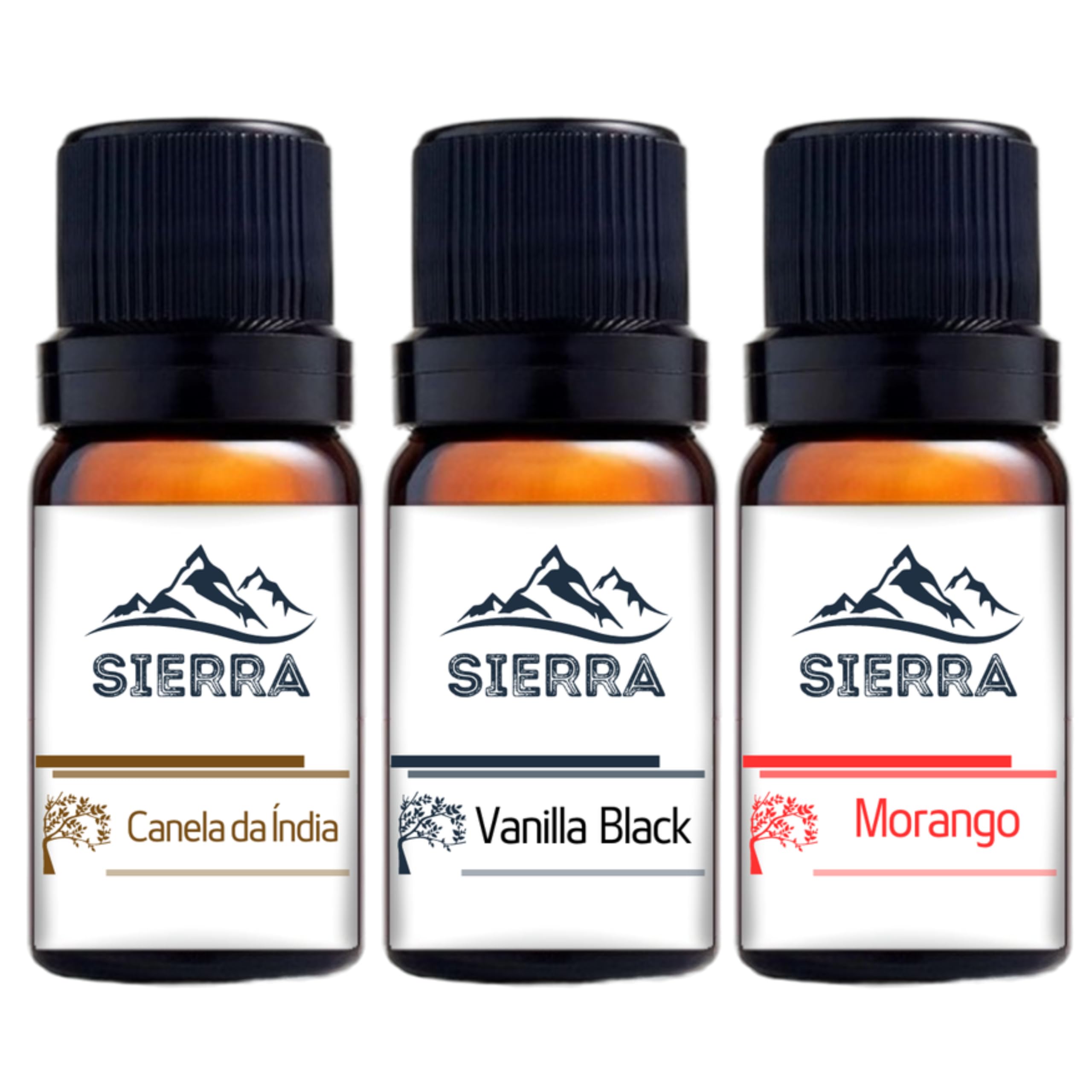 3 Essências Canela da Índia Vanilla Black e Morango para Difusor Elétrico Aromaterapia