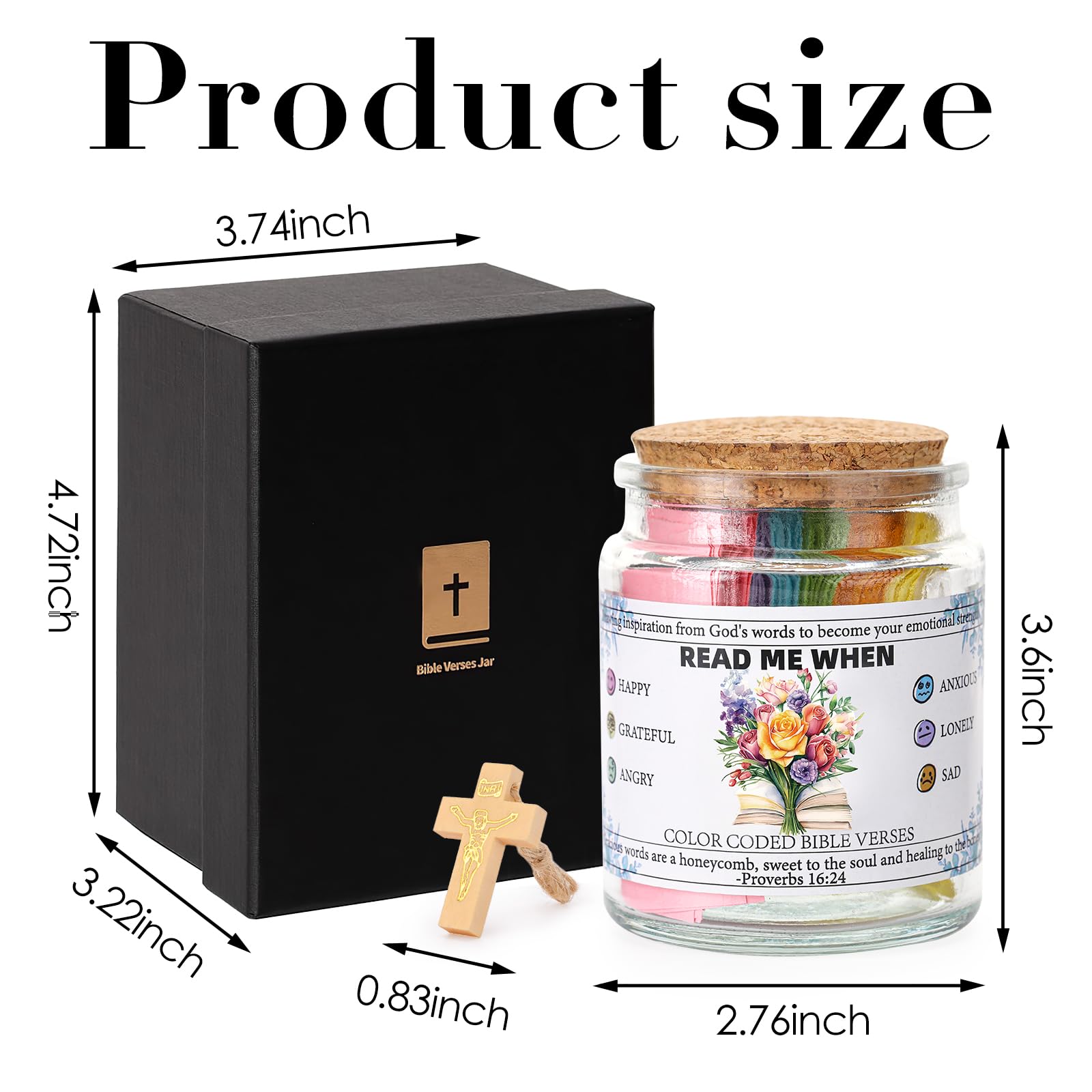 INCOK Christian Gift for Women Men, Read Me When Bible Verse Jar for Emotions and Feelings with Keychain, Graduation Gifts for Her, Birthday Gift for Women Men, Gifts for Easter Basket Stuffers