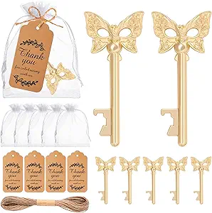 50Pcs Masquerade Party Favors Mask Design Bottle Openers for Masquerade Mask Party Wedding Favors Bridal Shower Party Masquerade Ball Decor for Girls Quinceanera Birthday