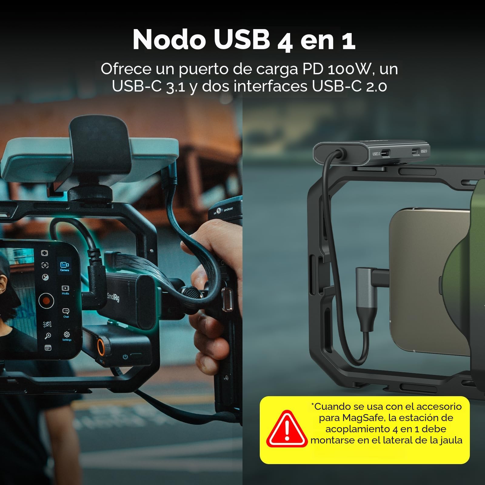 SMALLRIG x Brandon Li Kit de Video Móvil Todo en Uno, Kit de Plataforma de Video para Teléfono de Liberación Rápida Universal para iPhone, para Samsung y para Pixel - 4596