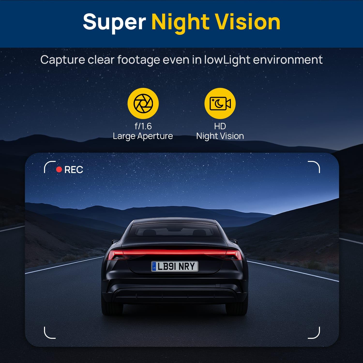 4K WiFi Kamera samochodowa dla Ford Escape Kuga 2015-2019, OBD Power, G-Sensor, Night Vision, Nagrywanie w pętli, Przednia kamera, Karta 128 GB, Rejestrator samochodowy