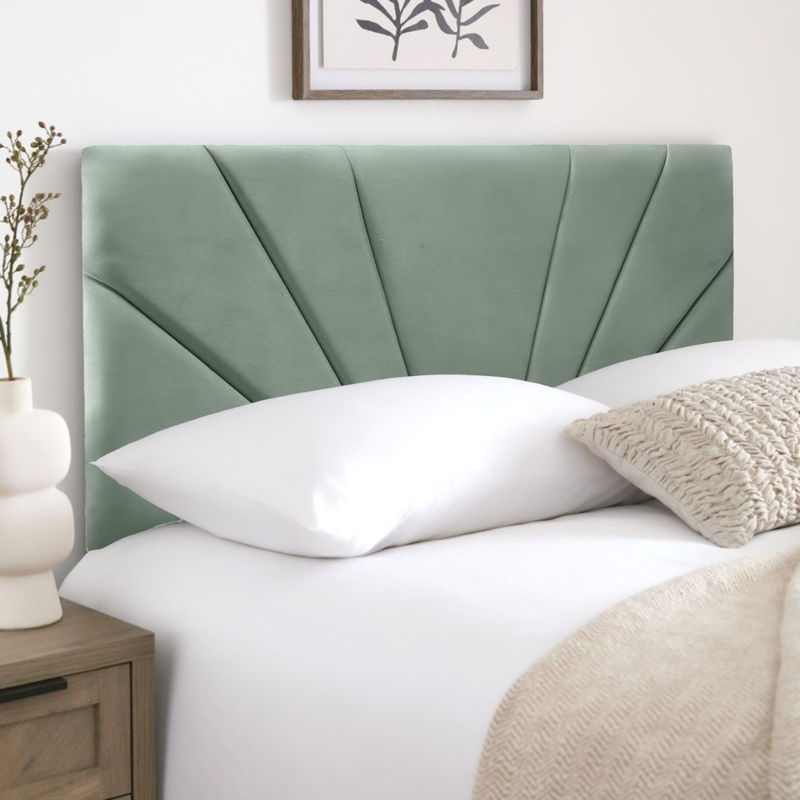HB-1 Headboards for Beds – Butterfly 24'' Divan Bed Headboard – Headboards for Divan Beds, Bedroom & Hotel Furniture, Elegant Soft Plush Fabric Head Board