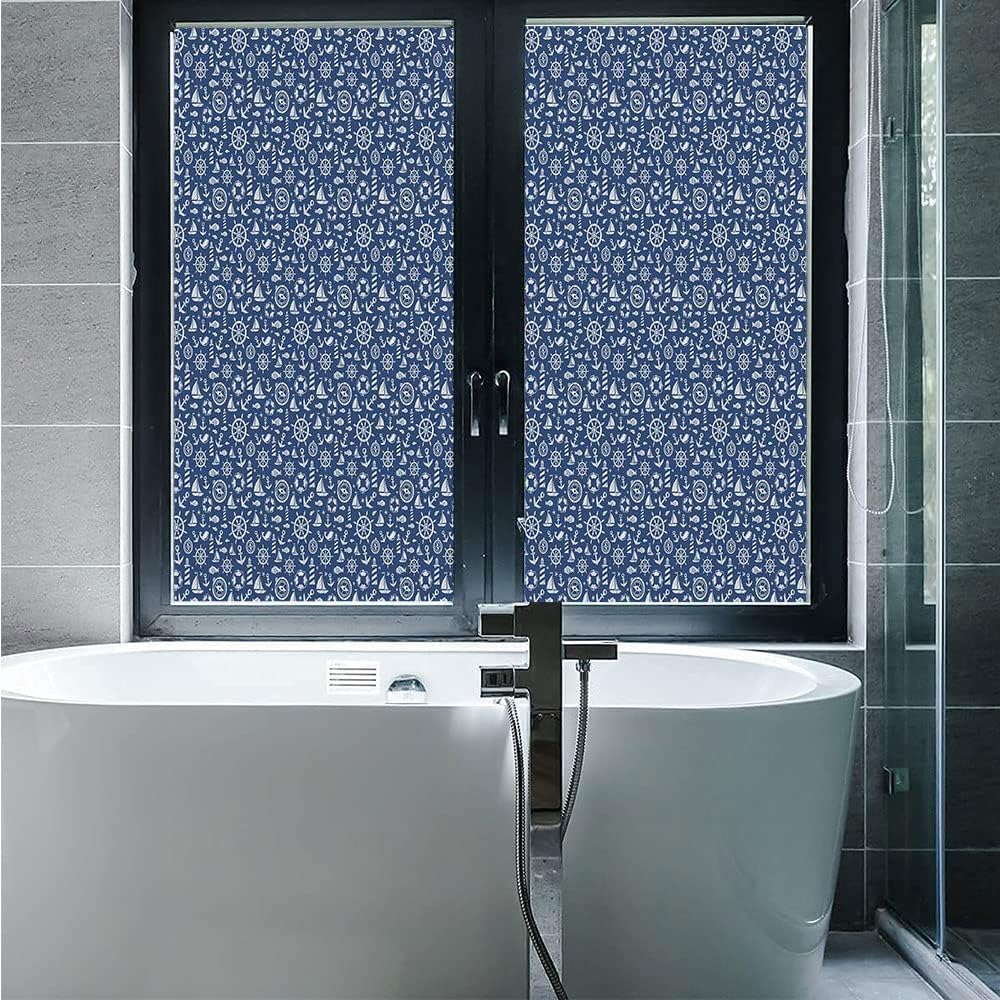 大理石装飾ウィンドウフィルム、大理石スタイルの質感、接着剤不使用の静電気プライバシーPVCウィンドウフィルム、幅23.6 x 長さ5