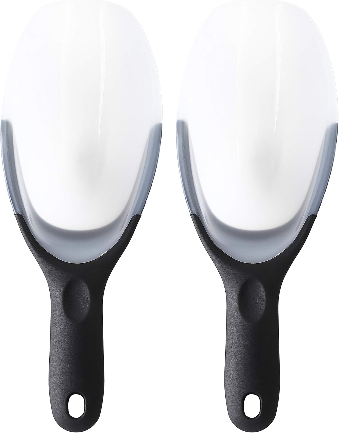 Spring Chef Magnetic Ice Scoop for Ice Machine - Durable BPA-Free Flexi-Plastic Kitchen Scoops with Soft Grip Handle - Popcorn Scooper - Dishwasher Safe Food Scooper - Set of 2 - Black