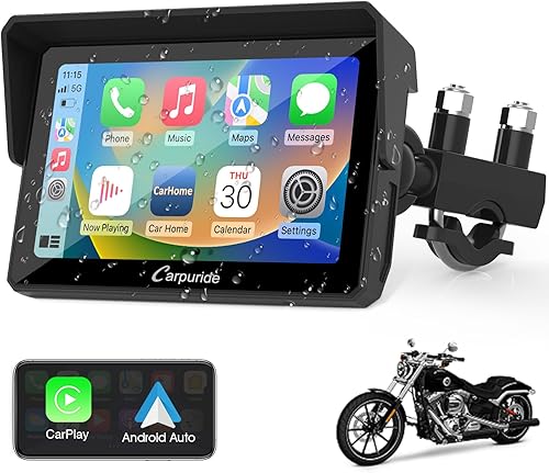 Miniatura 1 de Carpuride W502 - Carpuride W502 motocicleta GPS inalámbrico portátil Apple CarplayAndroid Auto estéreo impermeable para automóvil, pantalla táctil