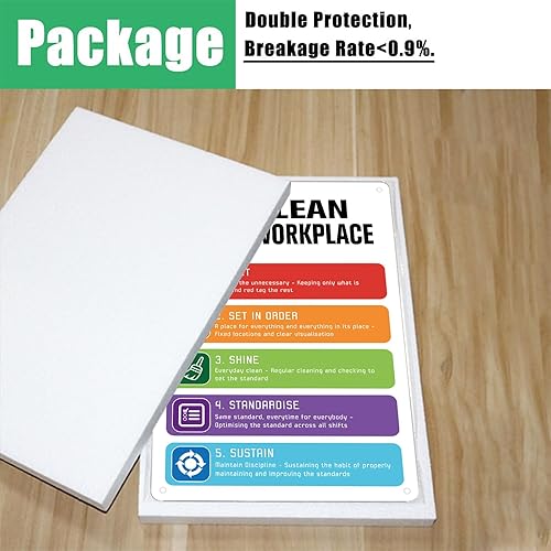 Miniatura 8 de Huerktins 5S Lean Workplace - Letrero de metal para barra de hojalata, letreros de advertencia personalizados para granja, hogar, oficina, aula,