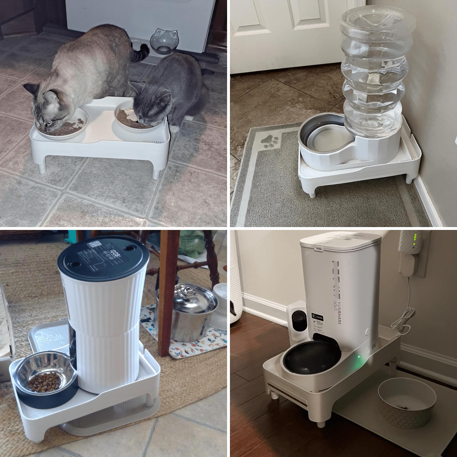 YOUEON Soporte Elevado para comedero de Mascotas para Gatos y Perros, Salud del Cuello, Estante Elevado de Altura Ajustable Adecuado para alimentador automático de Mascotas al 90% y dispensador de