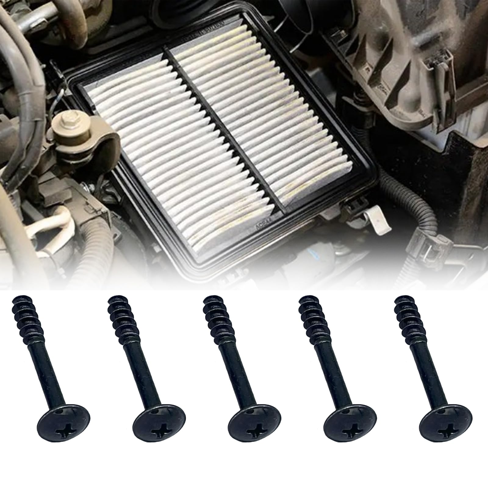 VZU 10 stuks luchtfilterschroeven voor VW - houderschroef voor luchtfilterreiniger, luchtfilter-reinigingsbox deksel, universeel auto-vervangingsaccessoire 36 mm x 5 mm