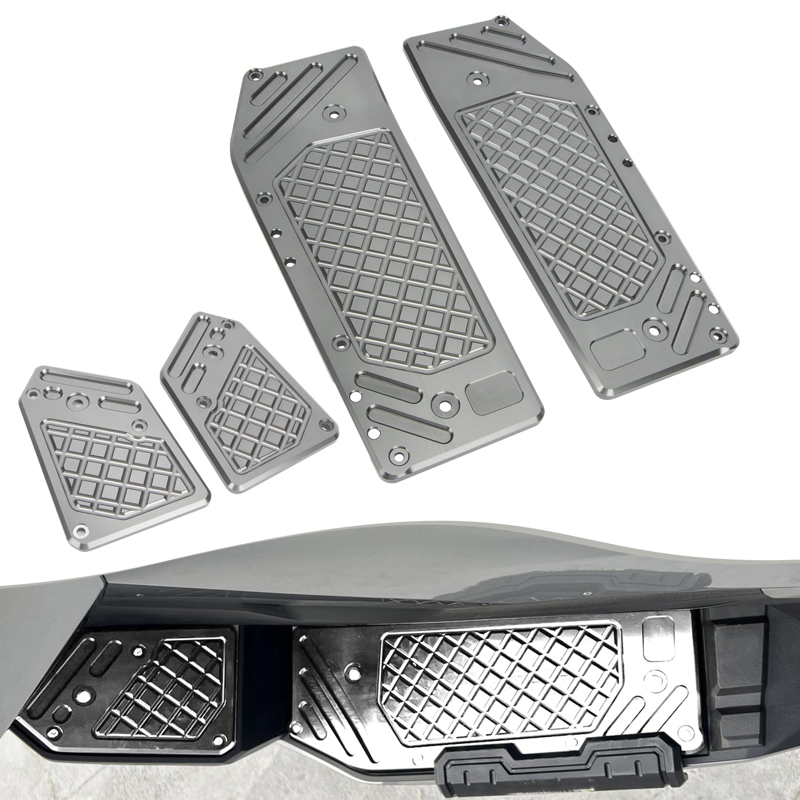 Poggiapiedi anteriori per ADV 350 2022 2023 2024 2025, PSLER Pedale del Piede del Conducente Accessori Decorativi in Alluminio CNC per Moto(Titanio)