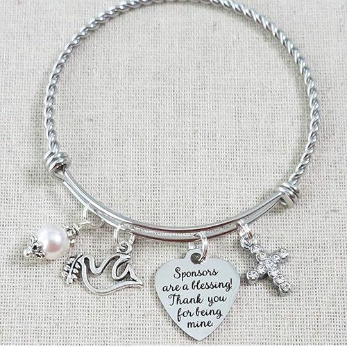 Miniatura 2 de CONFIRMATION SPONSOR Gift, Sponsors are a Blessing Bracelet, Thank You for Being Mine Sponsor Bracelet, Confirmation Sponsor Thank You Gift