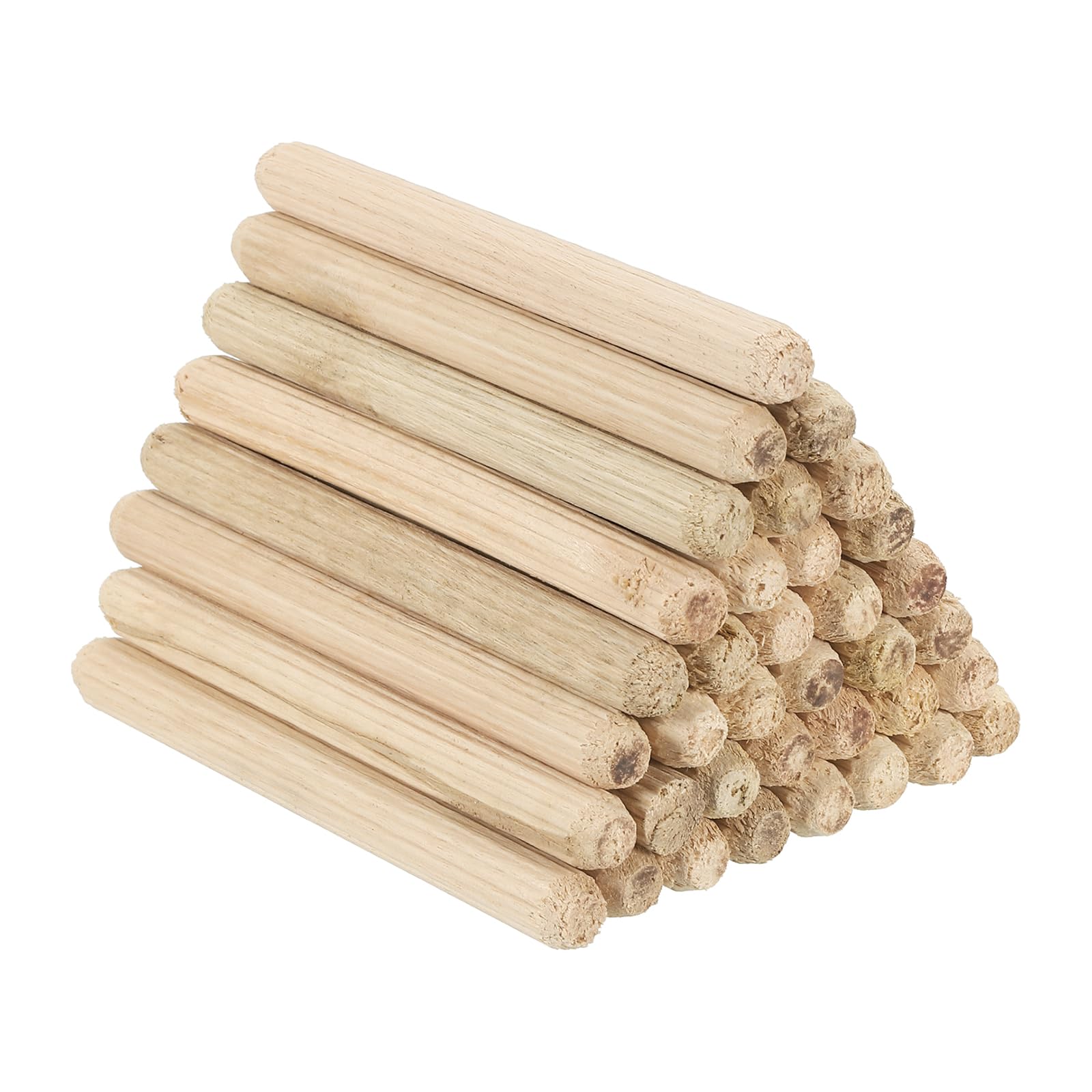 PATIKIL 5/16" x 3-1/8"(8 x 80mm) Wood Dowel Pins, 150 Pack Fluted Wooden Dowel Pin Straight Groove Rods for Furniture Door Art Crafts Projects