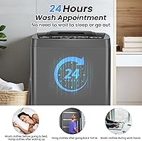 Vista 9 de NICTEMAW - Lavadora portátil de 17.8 libras, lavadora portátil completamente automática de 2.4 pies cúbicos con 10 programas de lavado, 8 niveles