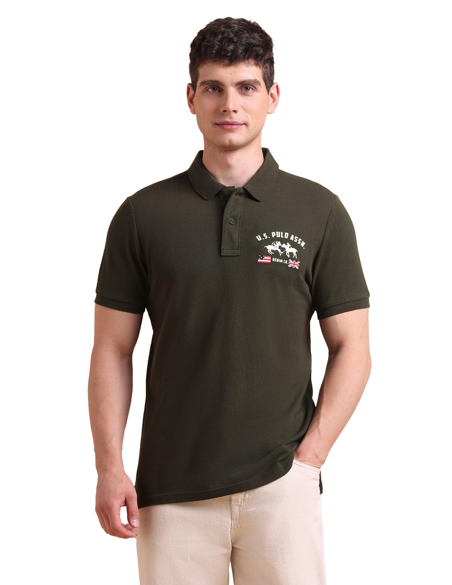 u.s. polo assn. Denim Co. Men's Brand Printed Muscle Fit Polo Shirt-picture-23