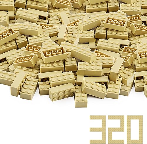Miniatura 1 de Feleph Ladrillos bronceados de 2 x 4, 320 piezas, color caqui, kit de construcción clásico, juego creativo, bloques básicos, accesorios de juguete
