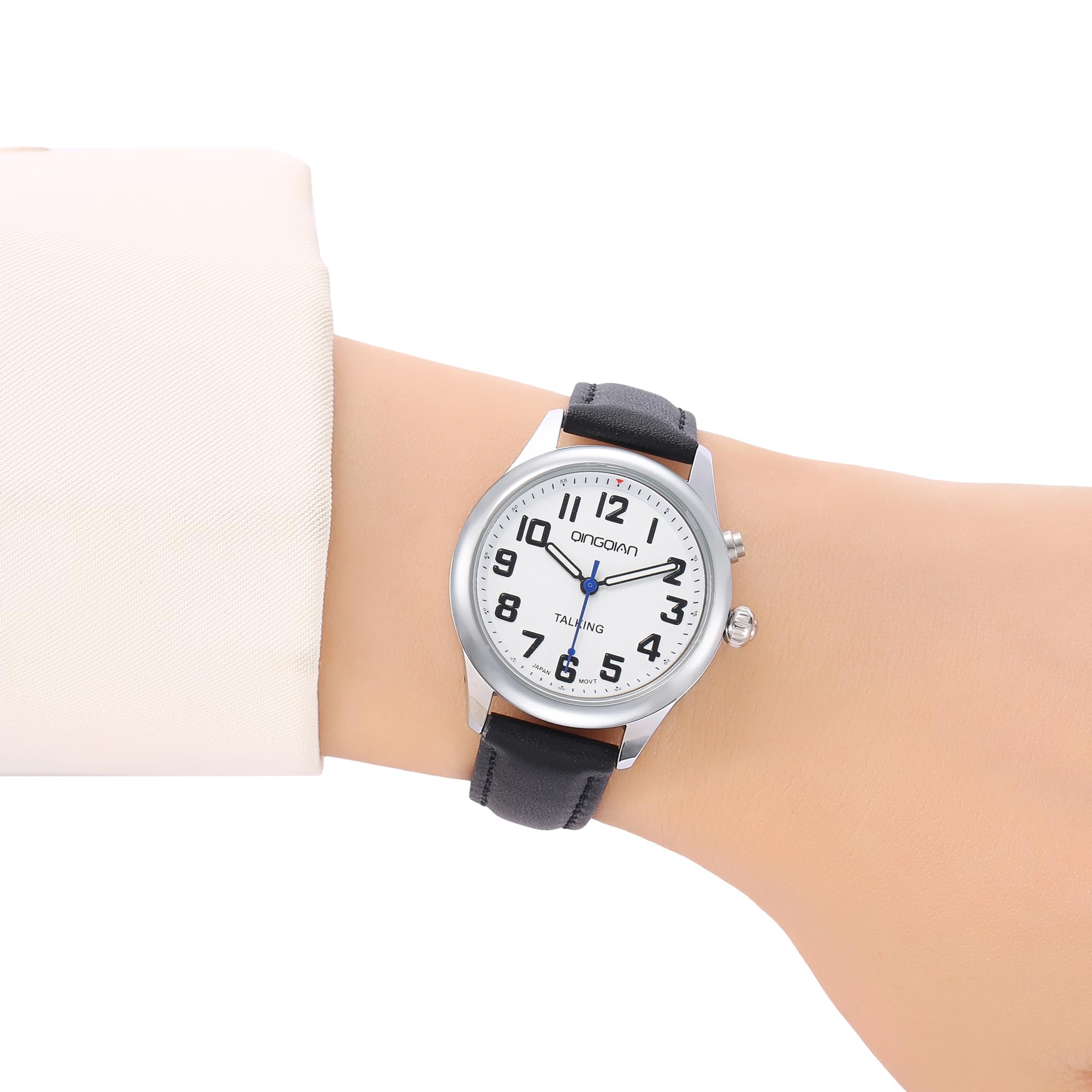 Gran reloj parlante inglés para discapacitados visuales, habla con hora clara y fuerte, fecha y hora de alarma. La correa elástica es el mejor regalo para personas mayores o ciegas