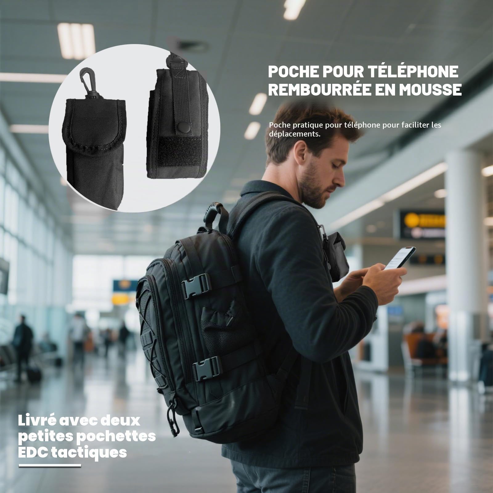Miramrax Sac à dos tactique militaire – Sac à dos d'assaut pour homme – Sac à dos Molle - Sac à dos de 3 jours pour la randonnée