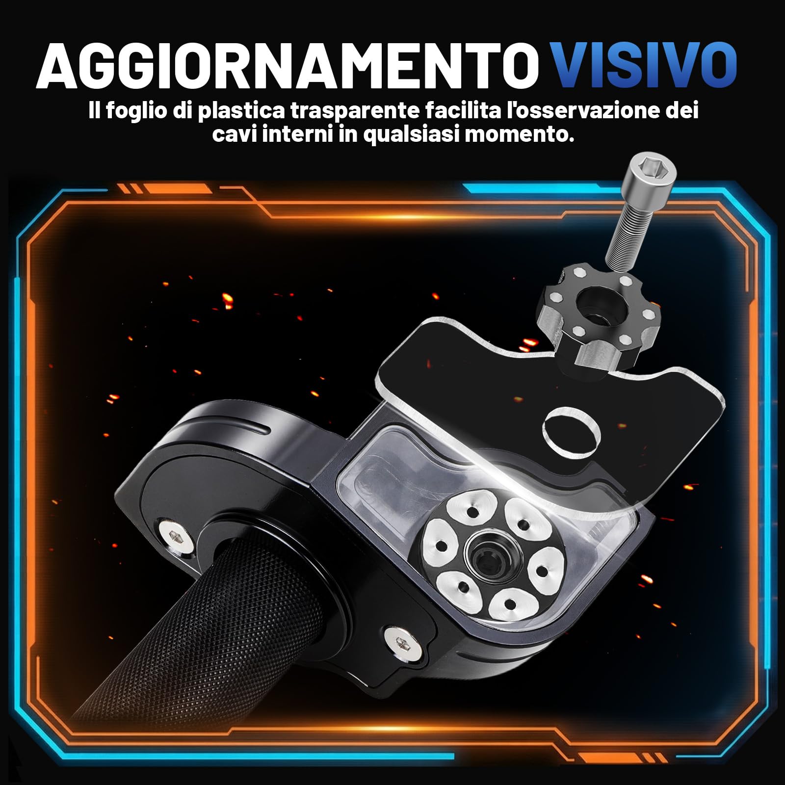 Gas Rapido Domino Moto 7/8'' 22mm Manopole Acceleratore Quick Draw Regolabile Universale per EXC SX XC XC-W EXC-F RR CR CRF CT200U YZ YZF PW WR TTR KLX KX KXF TE TX 50-250cc Pit Dirt Bike Scooter Nero