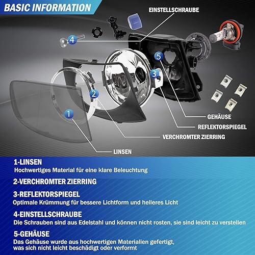 Miniatura 5 de Faros antiniebla para BMW E92 E93 (323i Sedán, 328i 335i 335is Convertible, 328i 328xi 335i 335xi 335is Coupe, 335i xDrive Sedán), todo sin
