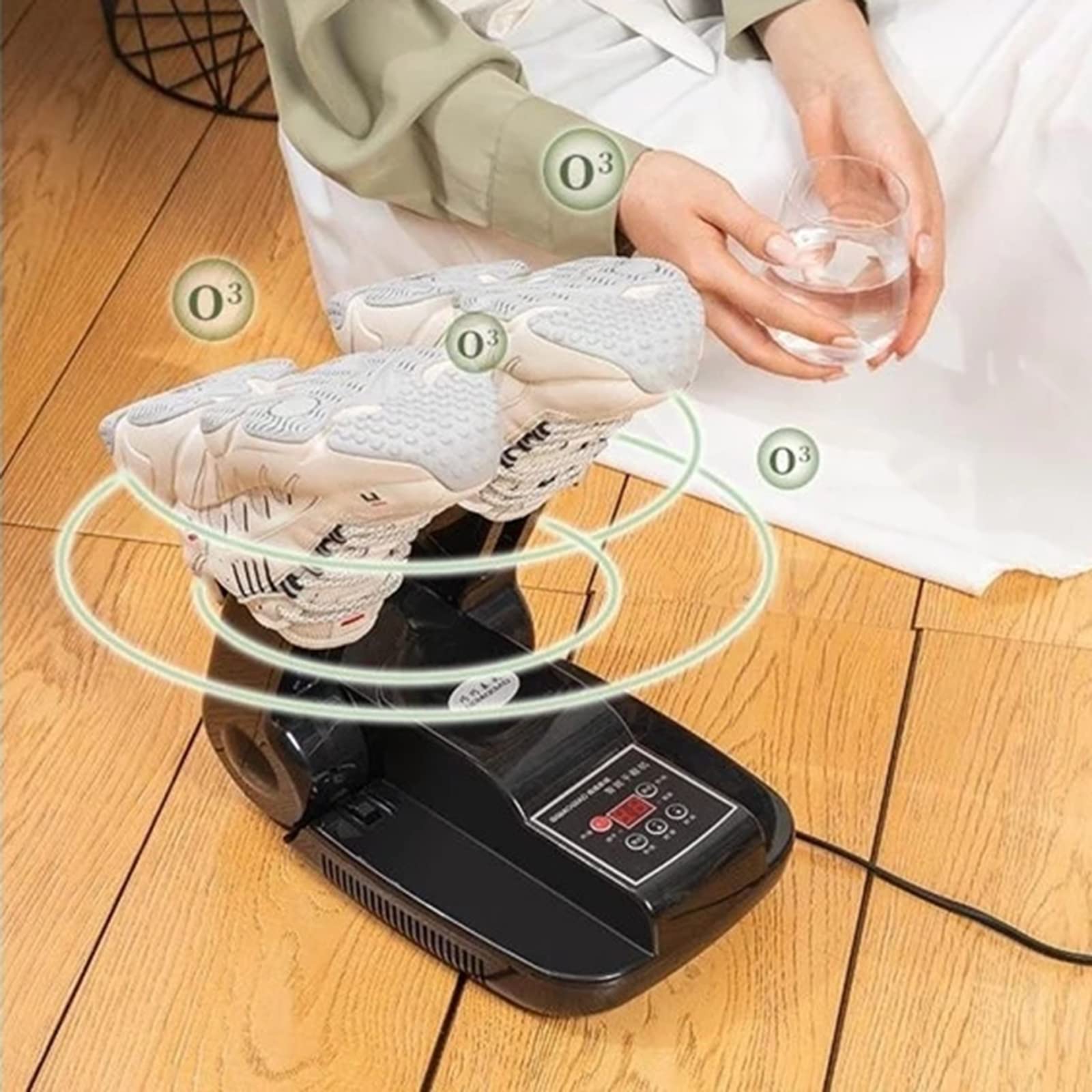 Scaldapiedi Elettrico Portatile Pieghevole per asciuga Scarpe con Controlli digitali e Timer per Vestiti, Scarpe, Calzini, Guanti