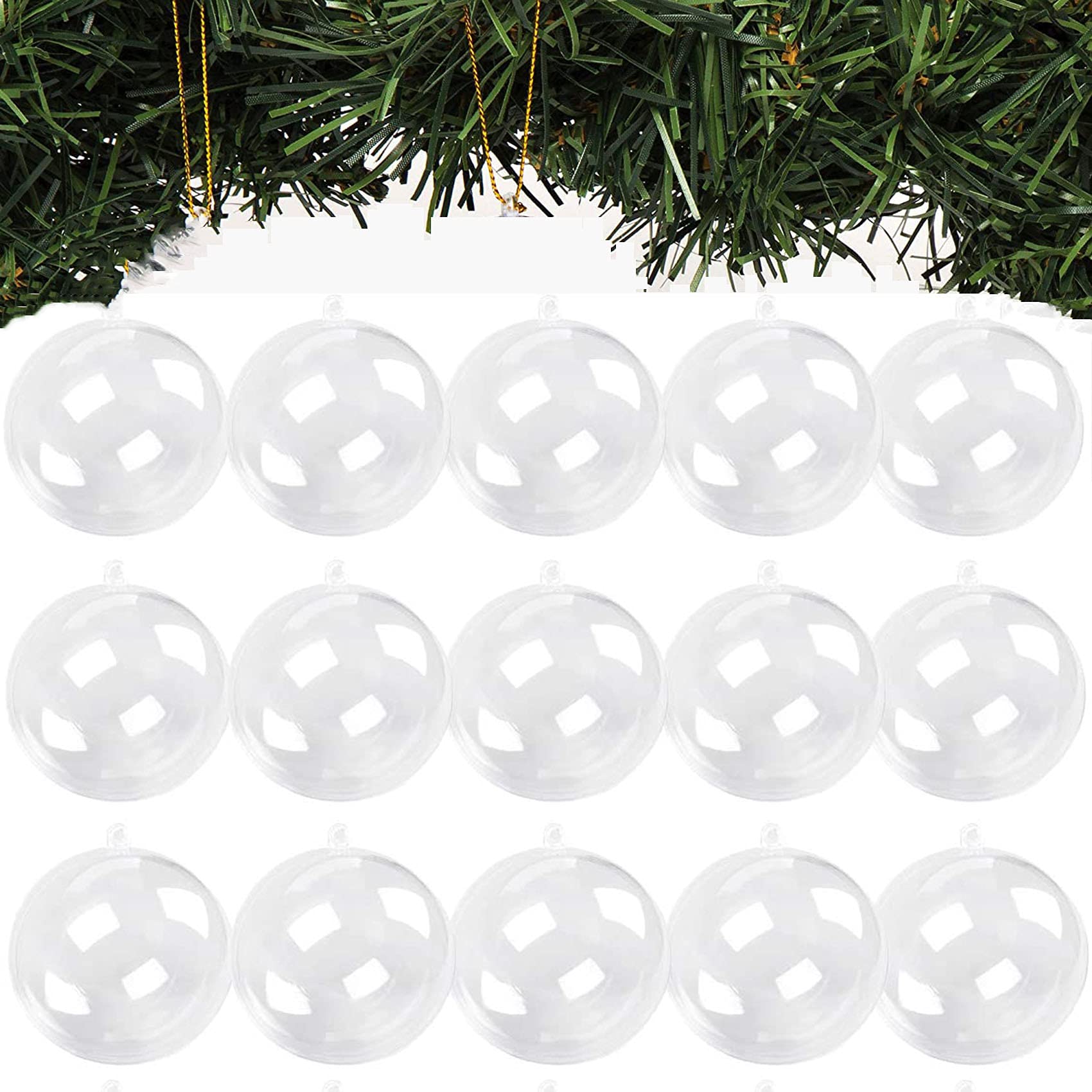 Bola de Gota Hueca para Colgar, para Rellenar Decoraciones navideñas, Adornos de árbol de Navidad para Bodas, 15 Piezas de Adornos Transparentes, Adornos de plástico rellenables