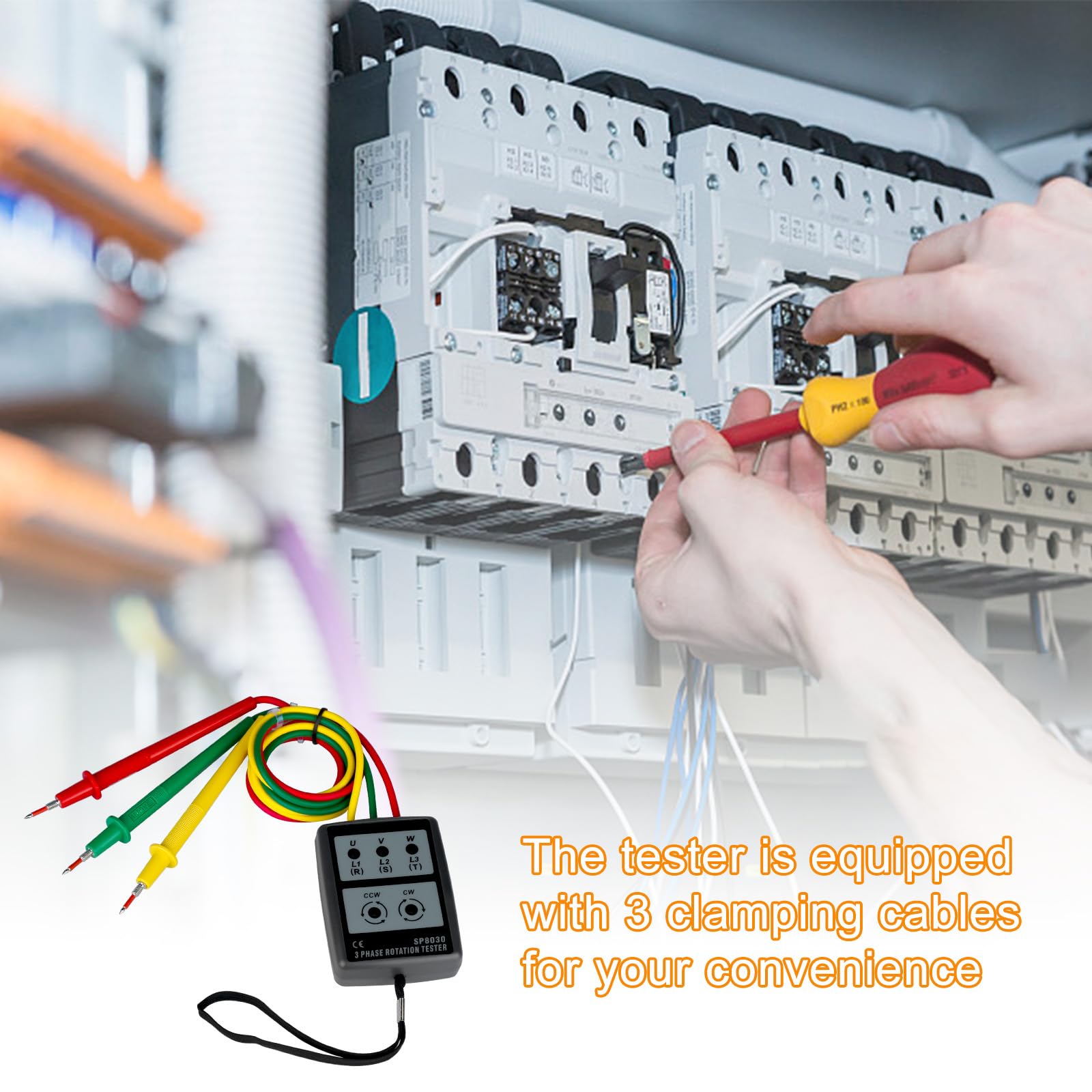 Tester Di Fase Digitale SP8030 - Per Tensione AC 60-600V, Con Morsetti A Coccodrillo - Foto 4