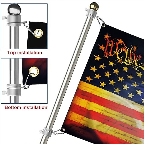 Miniatura 5 de Flagwix Bandera estadounidense patriótica "We The People, Dont Tread On Me", 3 x 5 pies para exteriores, con ojales, tela de lona de doble cara