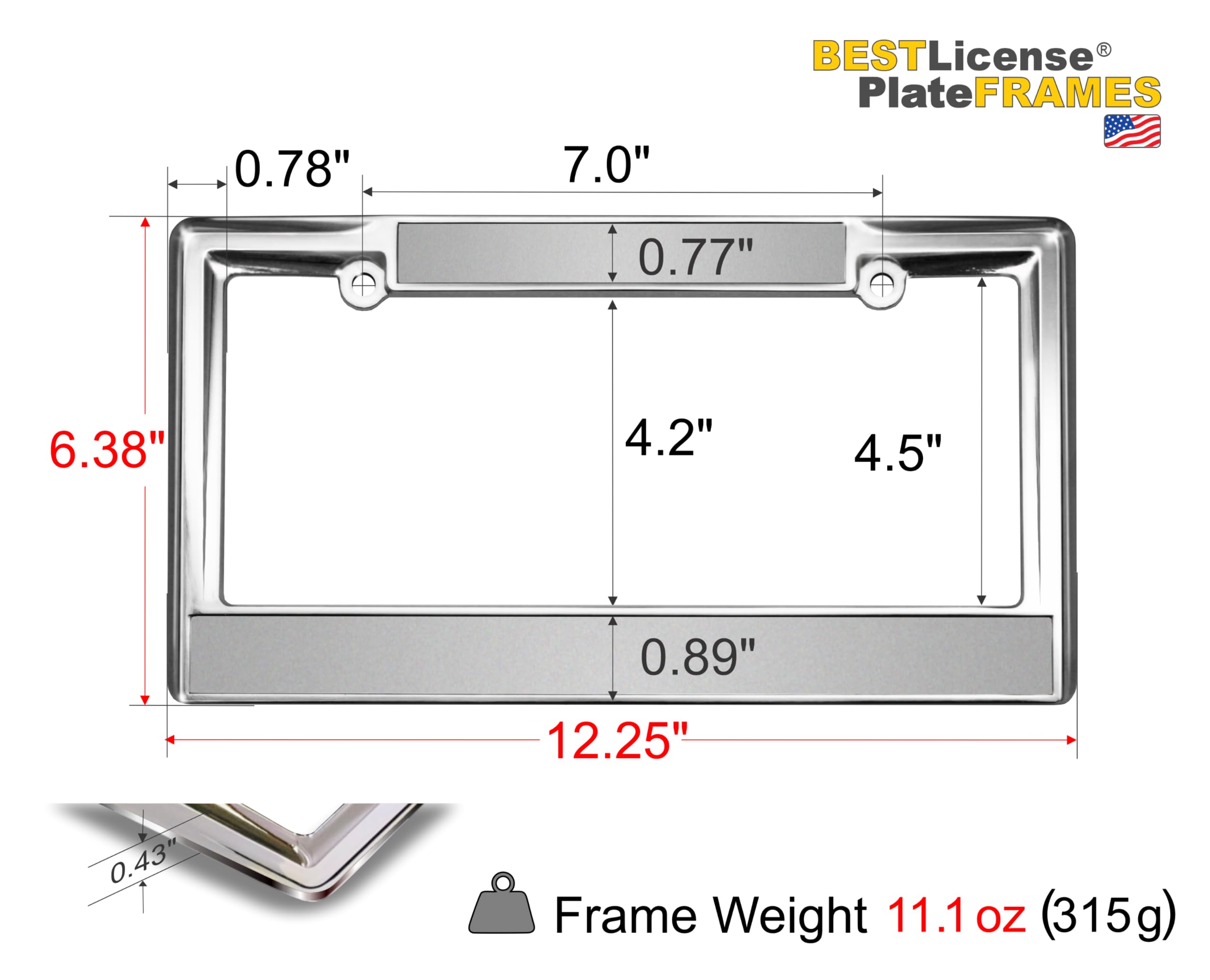 Custom Personalized Heavy Duty Chrome Metal Car License Plate Frame with Free c - Picture 8 of 132
