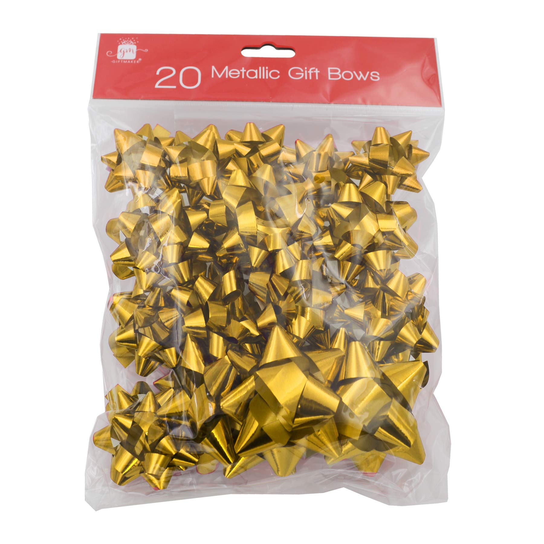 Giftmaker CollectionWrap 20 Pack of Self Adhesive Foil Bows - Gold