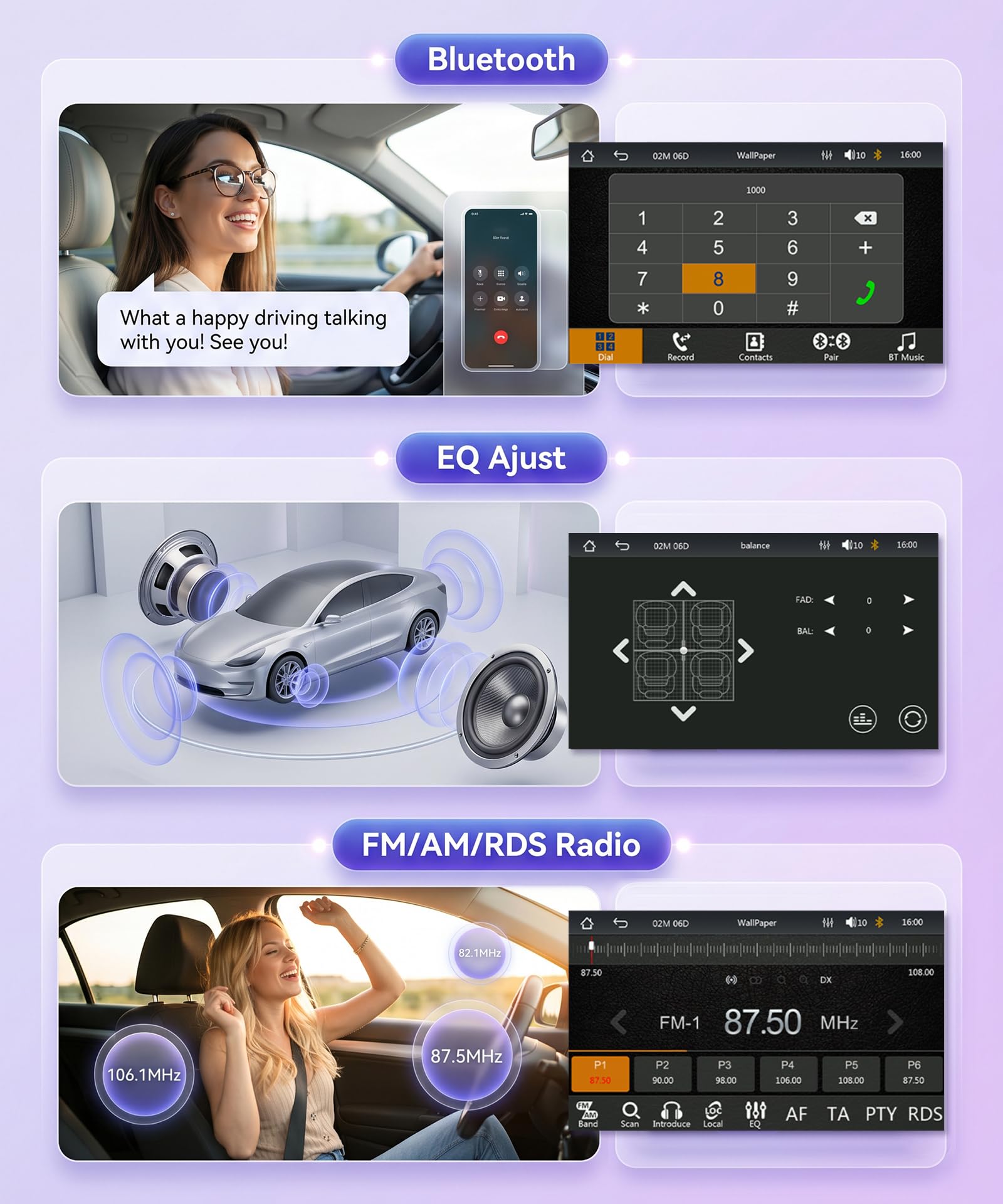Rimoody Radio de Coche 1 DIN con Inalámbrico Carplay Android Auto Bluetooth 5.2 FM/Am/RDS, 5 Pulgadas Touchscreen Radio Coche iOS/Android Mirror Link EQ/USB/Tipo C Comandos al Volante Cámara Trasera