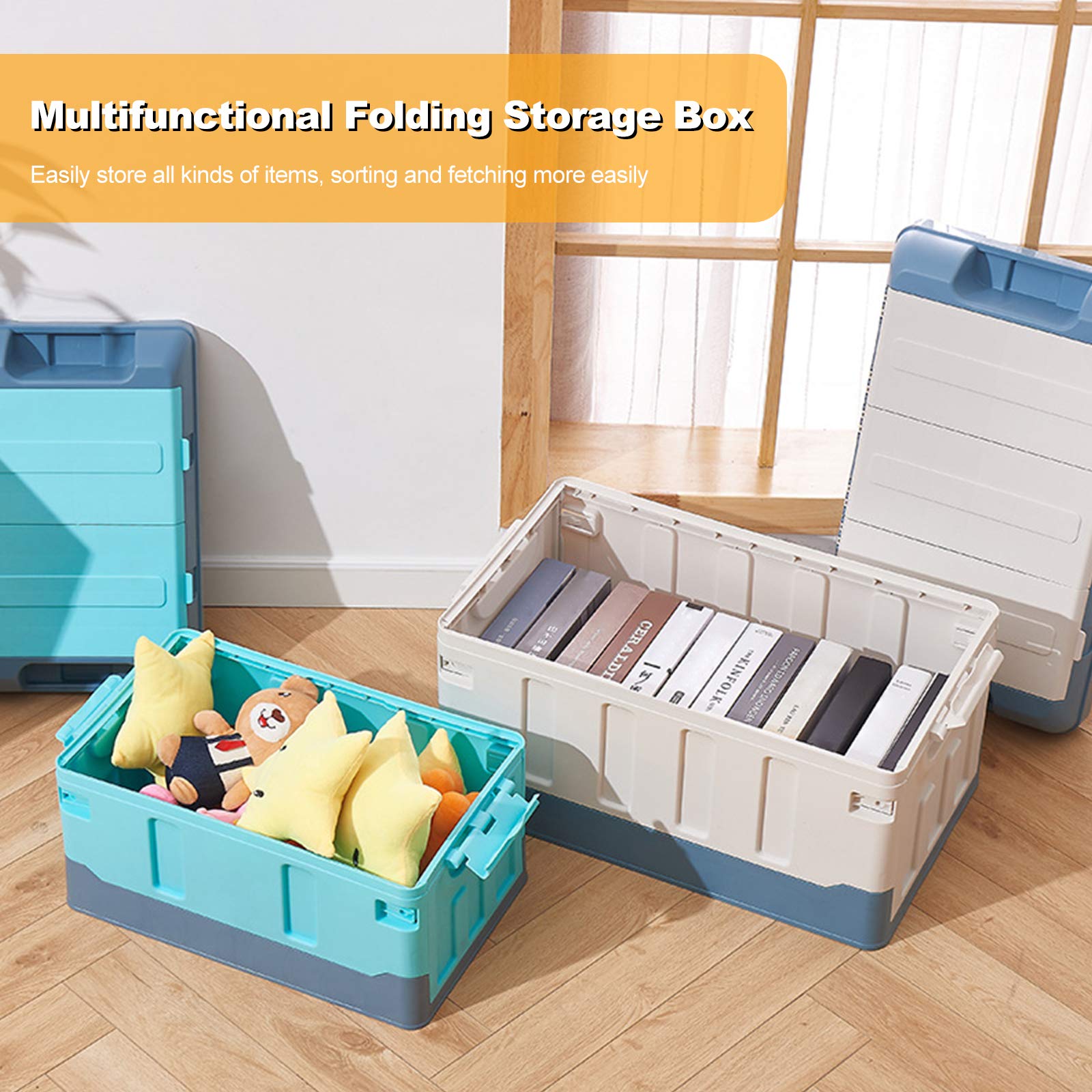 Ergocar Car Trunk Organizer Car Boot Storage Organiser with Waterproof PVC Bag Car Boot Tidy Storage 3 Times Size Folded Portable Box for Car/SUV/Truck/Auto (Black, 40L)