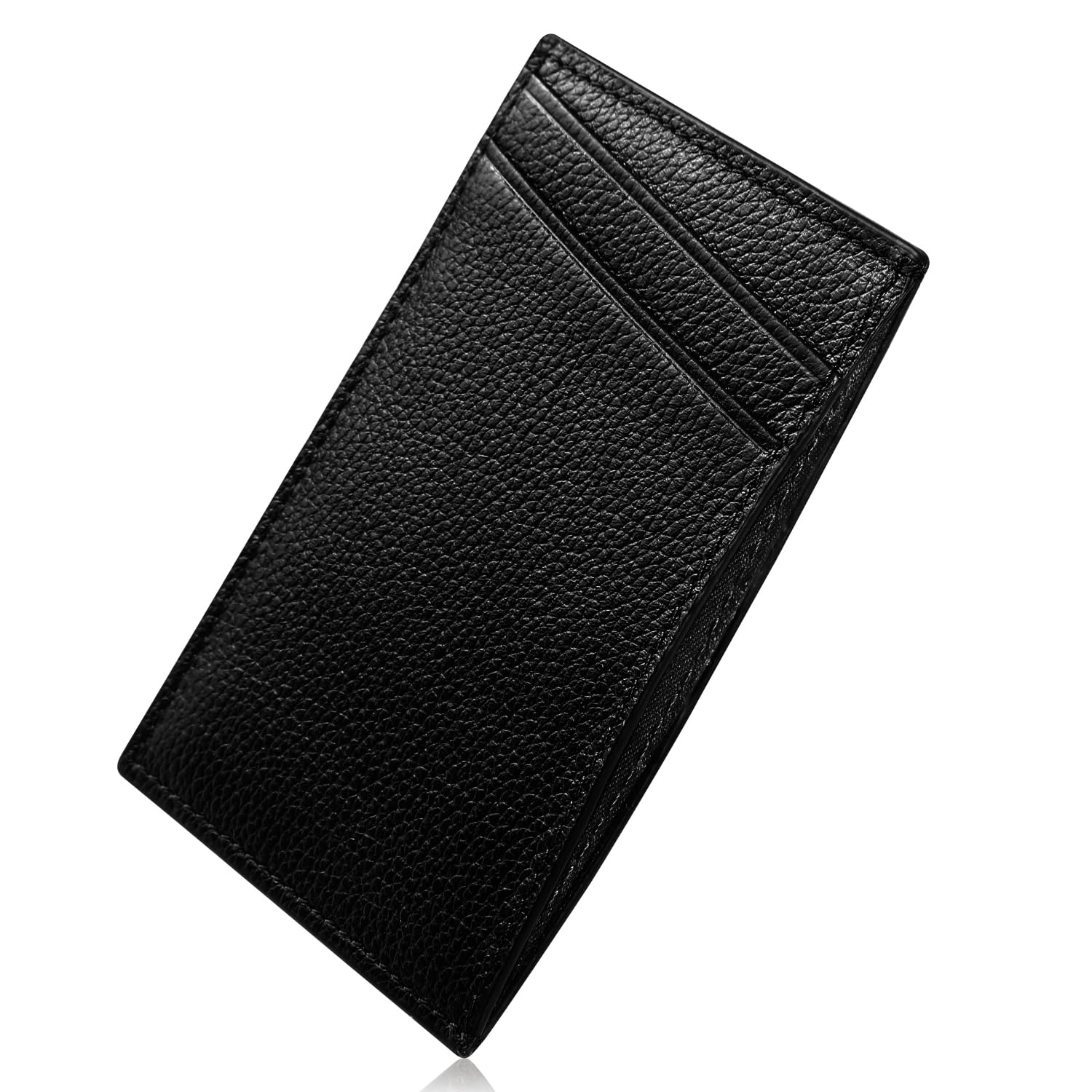 RATOM (Storage Capacity of Only 4 Cards) Card Case, Thin, Men's, Skimming Prevention, Genuine Leather (Black) : Clothing, Shoes & Jewelry