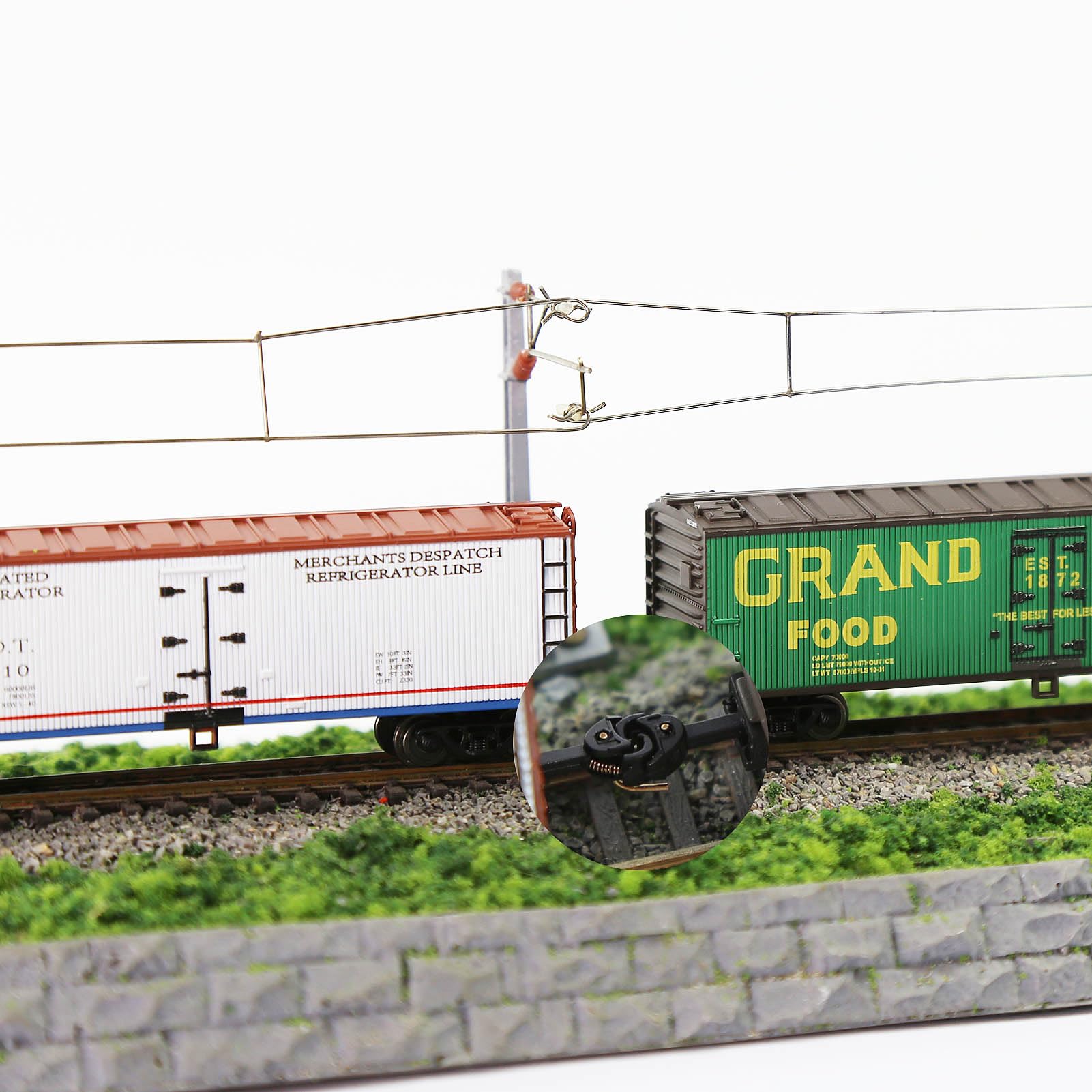 12pcs N Scale Long Coupling 1:160 Coupler Hook E-Z Mate Magnetic Knuckle Couplers for Freight Car Trains Railroad (Long Couplers) HP10150