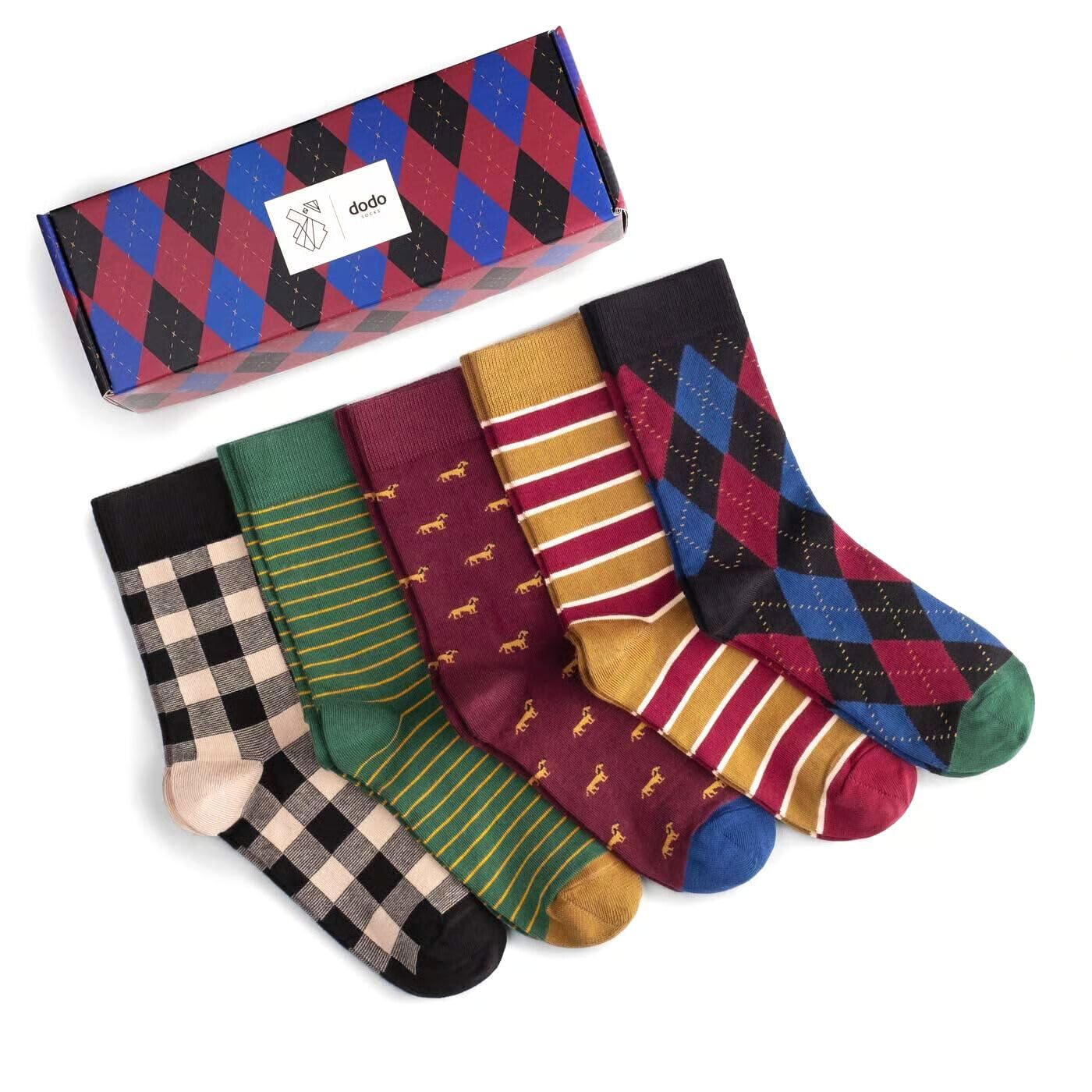Dodo socks - Lustige Bunte Socken aus Baumwolle – Unisex für Damen, Herren – Große Auswahl an Funny Motiven – Premium Qualität, 5 Paar (44-46, Oxford Box)