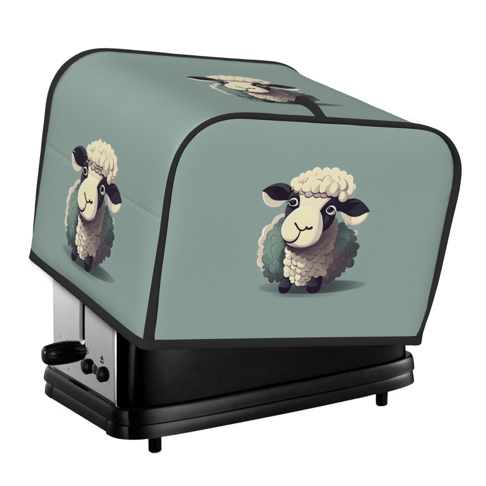 Lamb Print 4-Slice Toaster Cover Dustproof Waterproof Kitchen Appliance Protector For Bread
