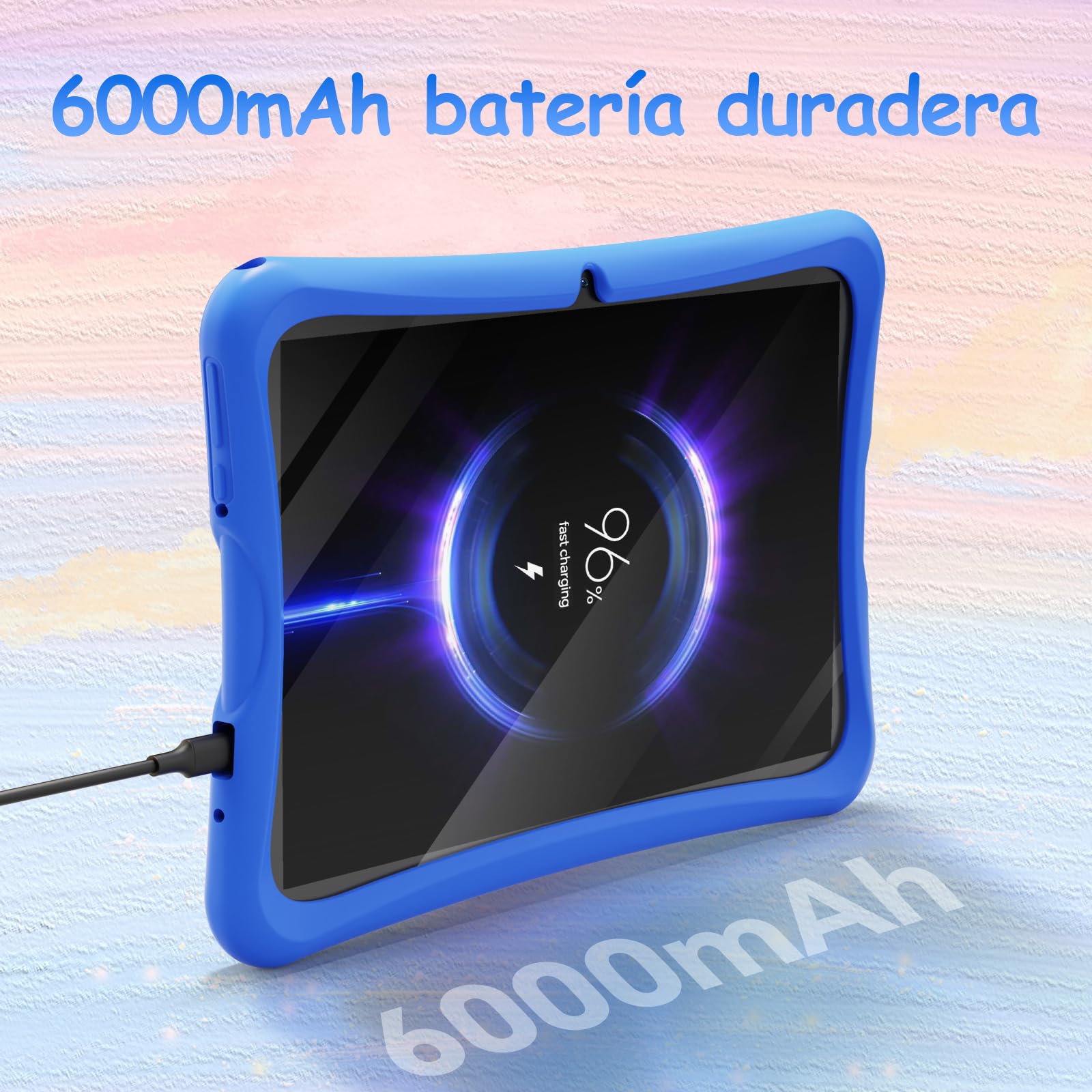 DigiLand Tableta para Niños de 10,1 Pulgadas, Tabletas Android 15 con Funda Protectora, 6+32GB,Pantalla IPS 1280*800,Cámara dual 2MP+5MP,6000mAh, Tableta Aprendizaje con Control Parental e iWawa(Azul)