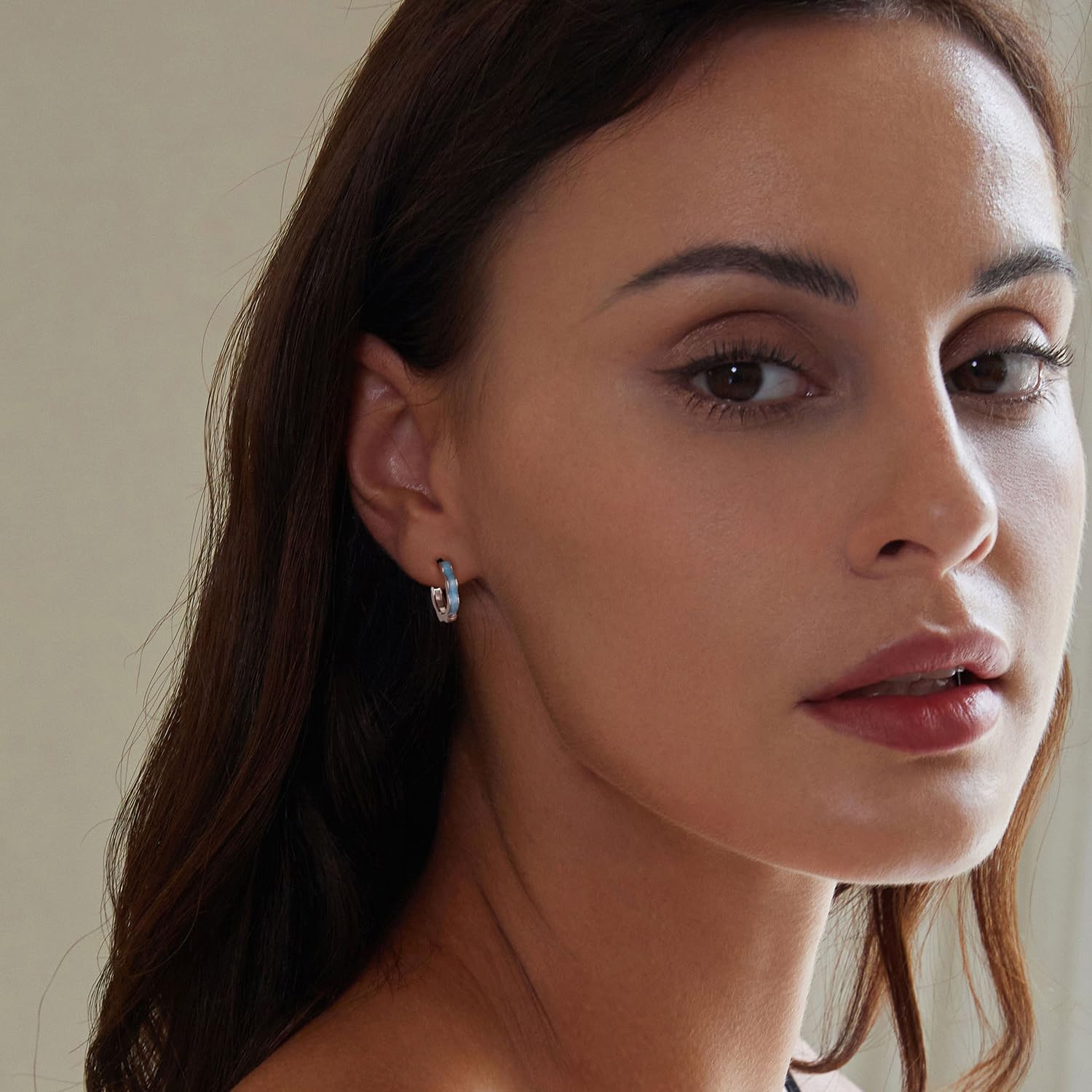 WBDWWTD Pendientes de aro pequeños de Plata de Ley 925 para Mujer, Pendiente Triangular hipoalergénico geométrico