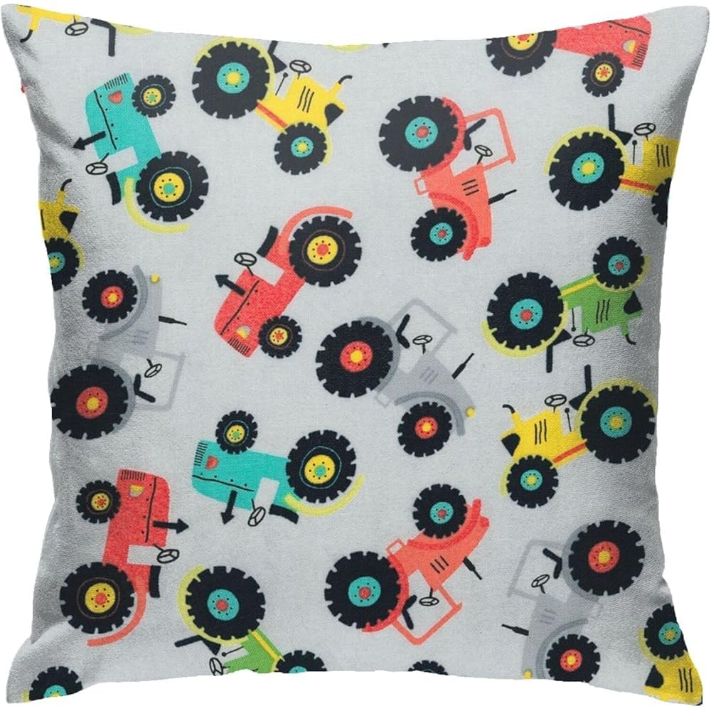 HUYGD Square Pillowcase 45X45cm Cartoon Tractor Throw Pillow Cover Decoration Throw Cushion Cover Soft Throw Pillow Case For Boys, Coworker, Gifts