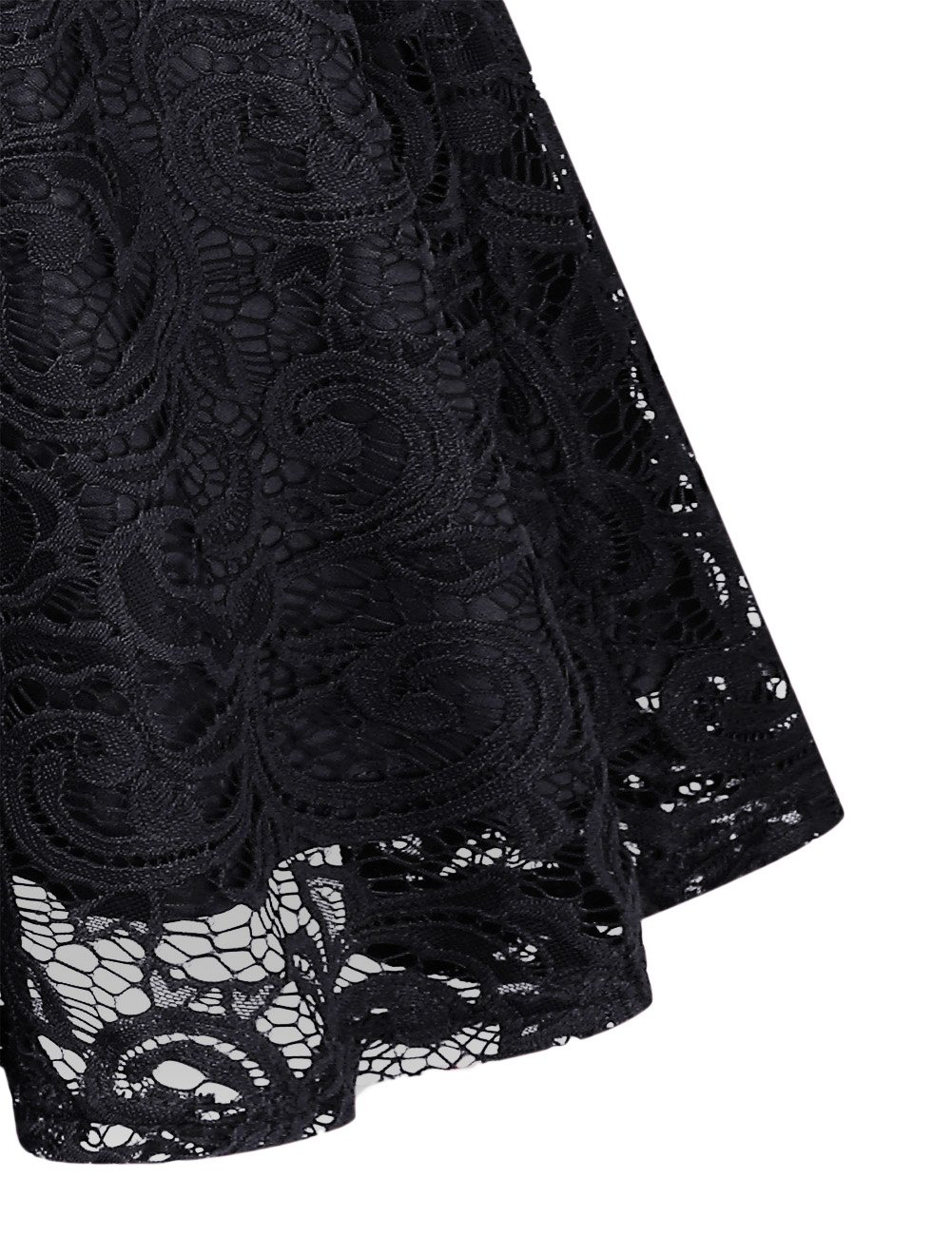 YesFashion Elegante abito da donna in pizzo, con scollo a V, abito da cocktail, per matrimonio, lunghezza al ginocchio