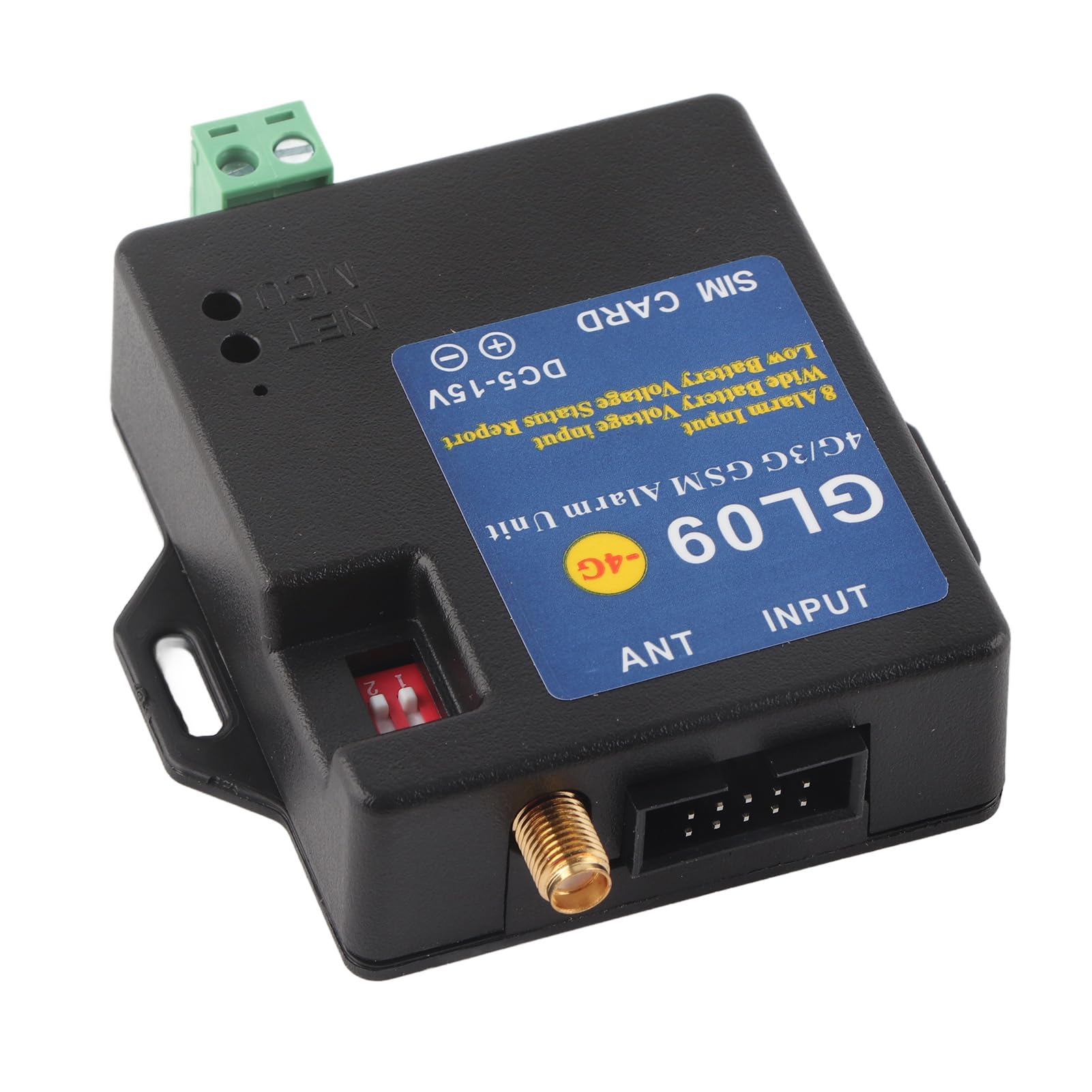 Juroupi Black 4G/3G/Gsm Alarm Security System Alert Module 8‑Channel Input Low Consumption For Home Warehouse Security (Europe Version)
