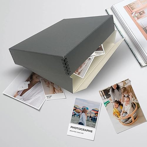 Vista 325 de Lineco, Caja de almacenamiento de archivos de museo de color tostado de 9 x 12 pulgadas, diseño frontal caído. Sin ácidos con borde de metal.