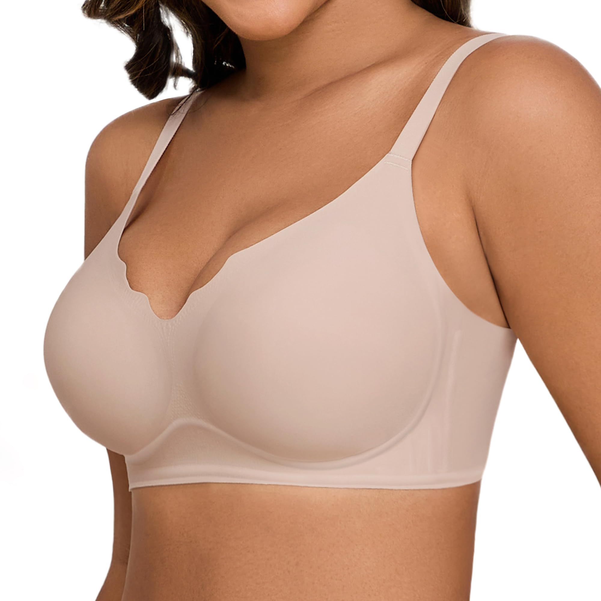 HORISUN Womens Bras for Women Wireless Comfort Full Coverage Mesh Breathable Padded No Underwire Support T Shirt Bra