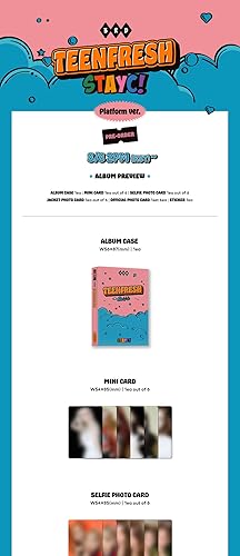 Miniatura 2 de STAYC TEENFRESH 3er Mini álbum versión de plataforma+mini tarjeta+tarjeta fotográfica selfie+tarjeta fotográfica chaqueta+tarjeta fotográfica