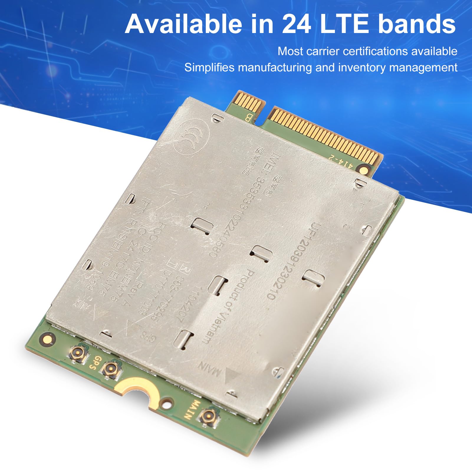 Gedourain Scheda di Rete PCI Express M.2 Ad Alta velocità con Modulo 4G per Laptop - 1104207 4G LTE Wireless EM7565