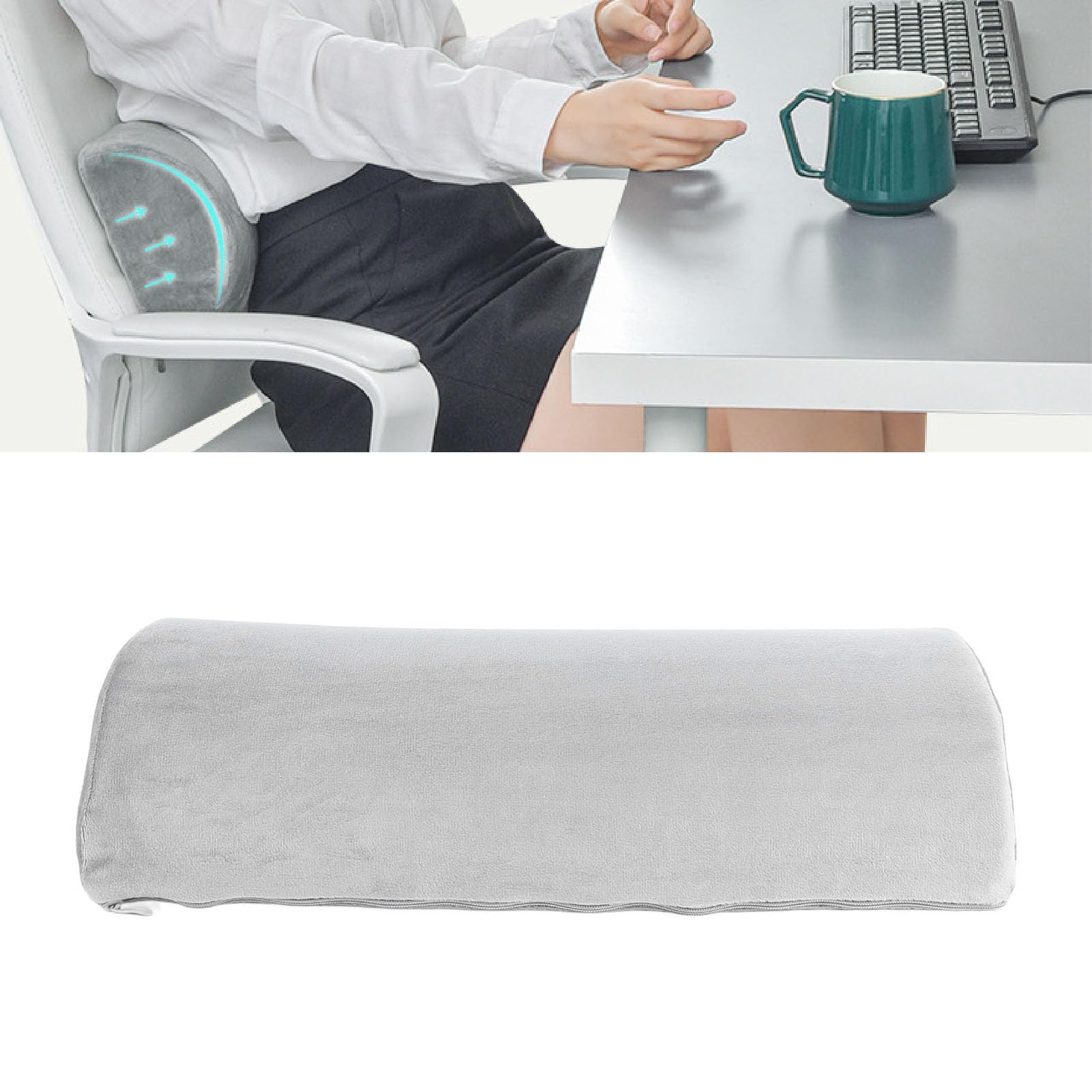 Foam Half Moon Pillow, Semi Cylinder Footrest Multi Use Pillow, Comfortable, High Rebound for Using with a Desk or Enjoying a Nap, for Waist, Neck, Foot