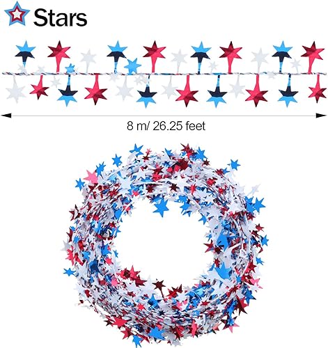 Miniatura 2 de Guirnaldas de Navidad con diseño de estrellas patrióticas para decoración de fotos del 4 de julio de la independencia Día de la Independencia Día de