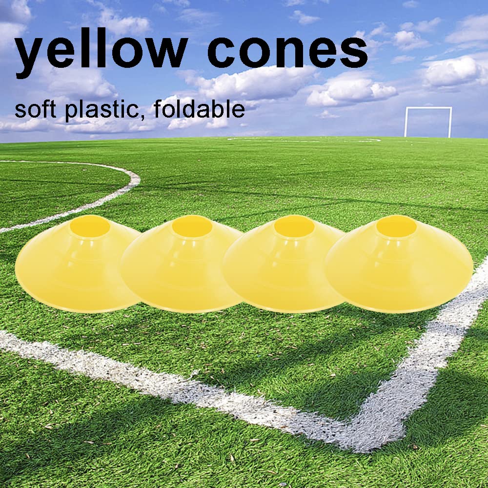 Set di bandierine da calcio per giocatori, 14 cinture resistenti e durevoli con 42 bandiere, bonus 4 coni e 1 borsa con coulisse (21 bandiere rosse e 21 bandiere blu), attrezzatura per allenamento di