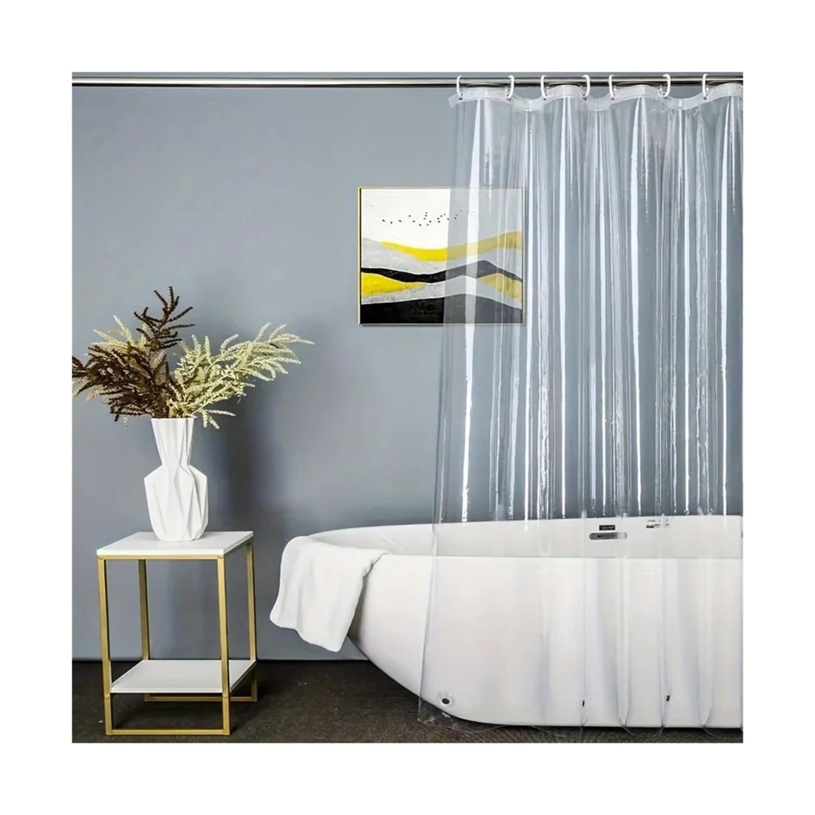 GYTTDERFL Shower Curtain Waterproof Transparent Shower Curtain,Transparent Shower Curtains Are Suitable for Bathrooms and Kitchens(200 * 180cm)